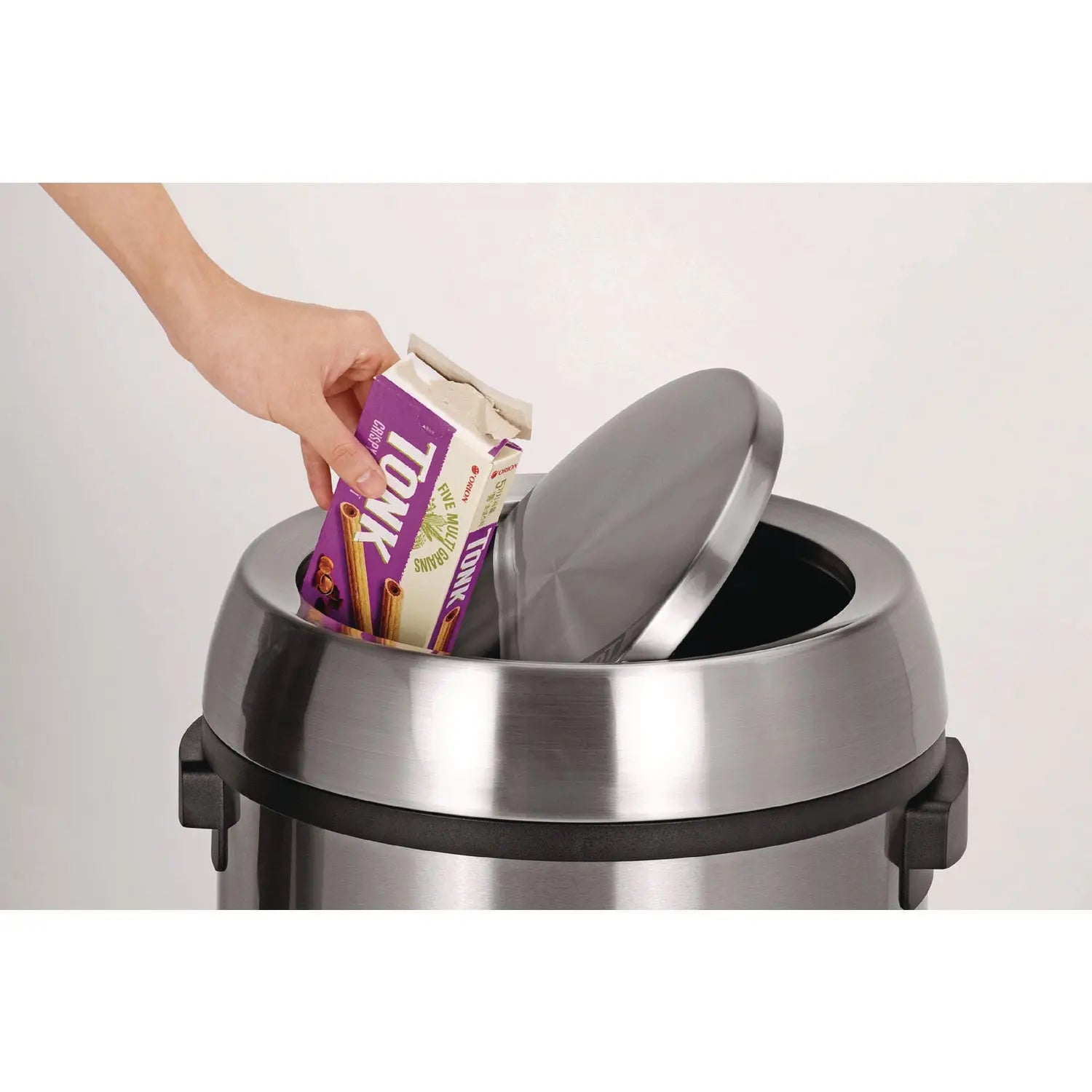 17 Gal Stainless Steel Swivel Trash Can Cover, 15.7 x 15.67 x 15.67, Silver Alpine Industries Flipcost