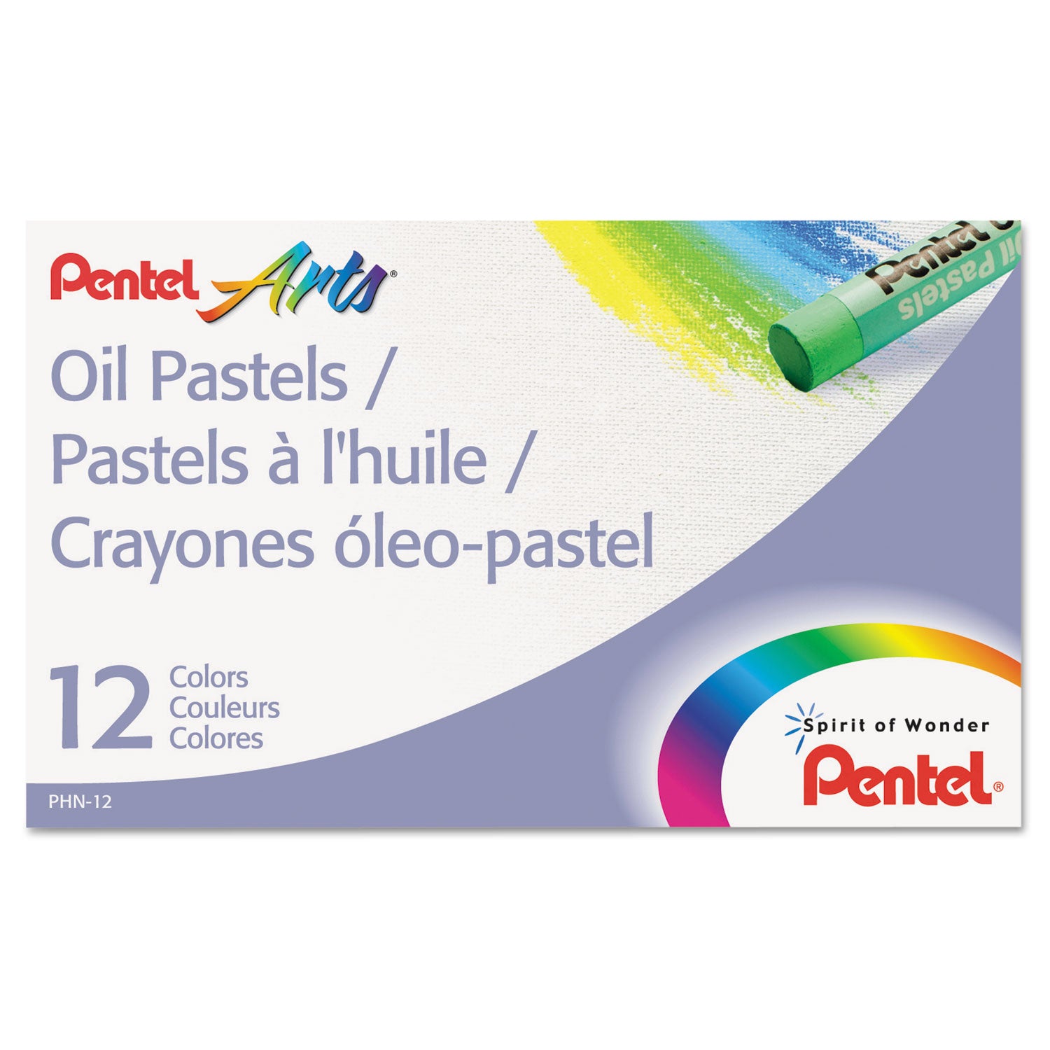 Pentel® Oil Pastel Set With Carrying Case, 12 Assorted Colors, 0.38" Dia X 2.38", 12/set