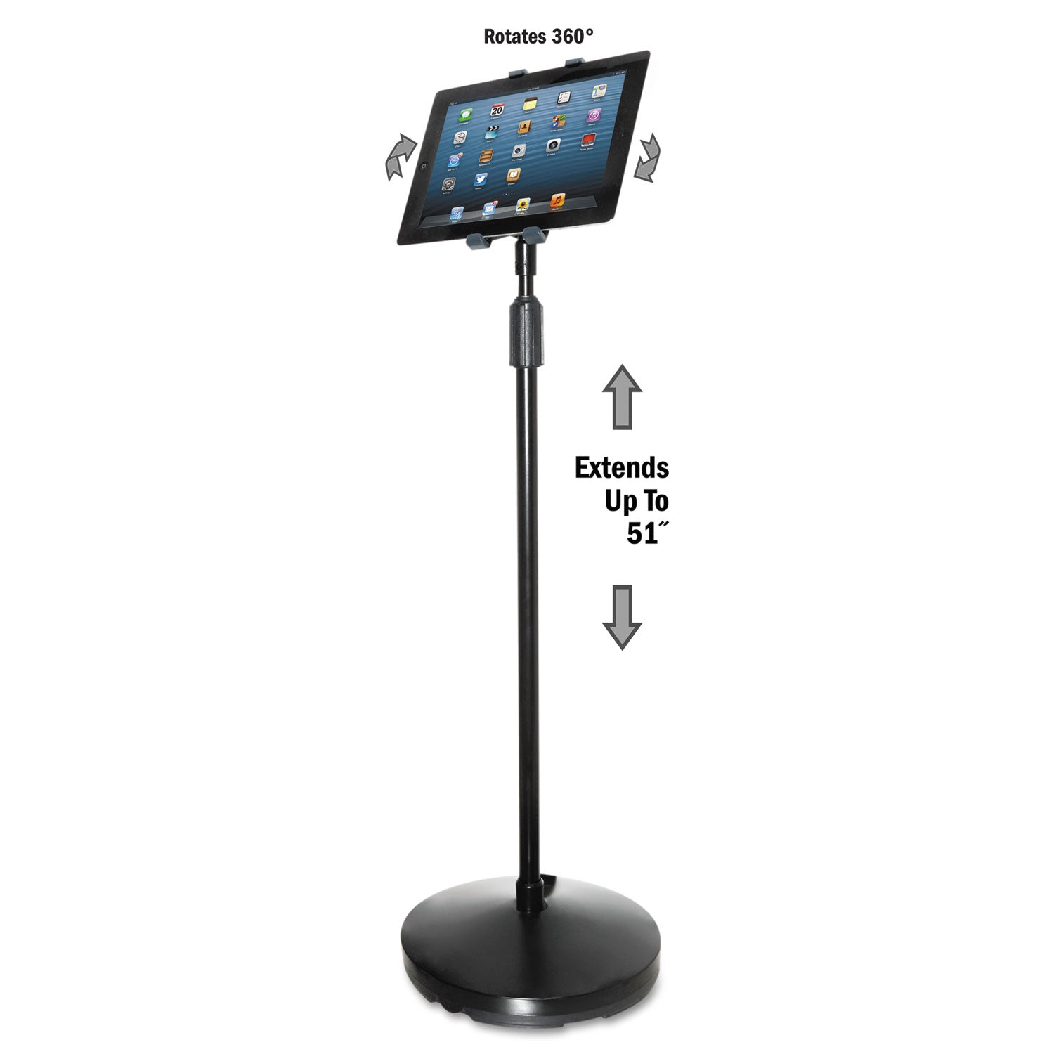 Floor Stand for iPad and Other Tablets, Black