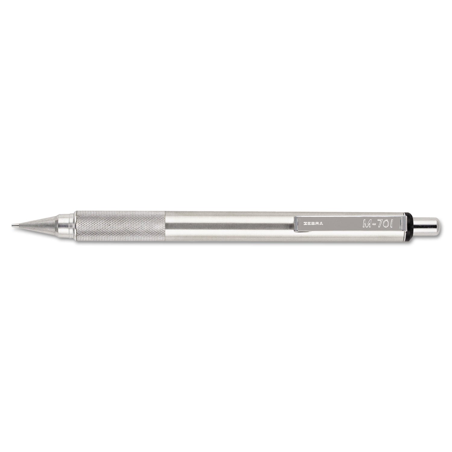 M-701 Mechanical Pencil, 0.7 mm, F (#2.5), Black Lead, Silver Barrel