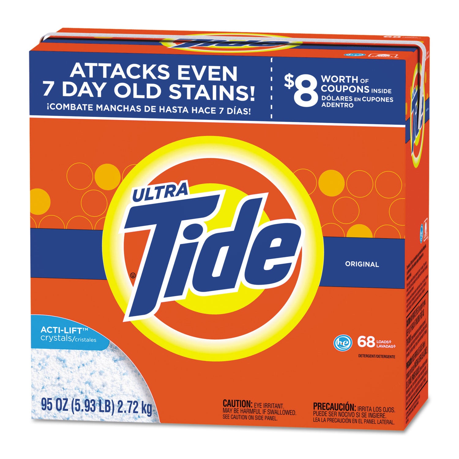 Tide® HE Laundry Detergent, Original Scent, Powder, 95 oz Box, 3/Carton