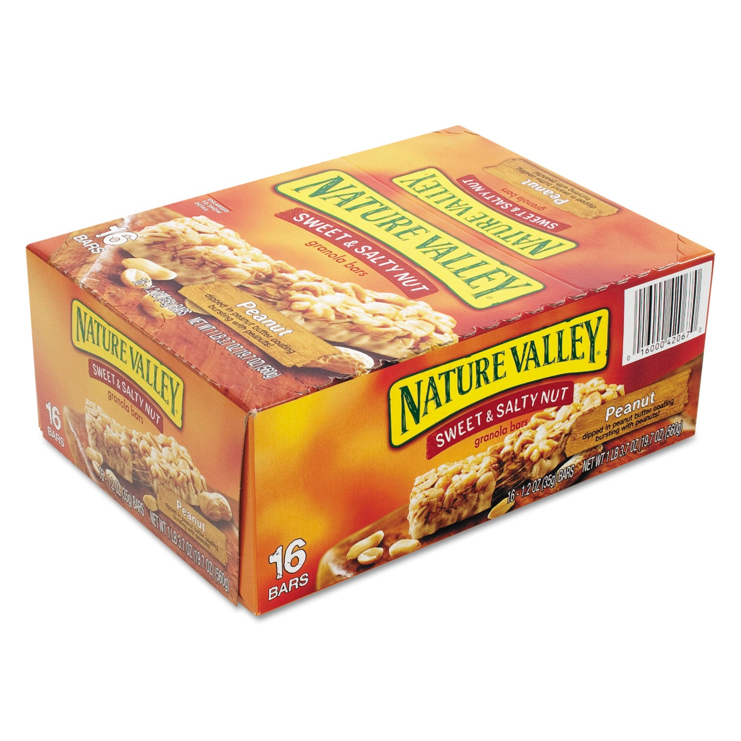 Nature Valley® Granola Bars, Sweet And Salty Nut Peanut Cereal, 1.2 Oz Bar, 16/box