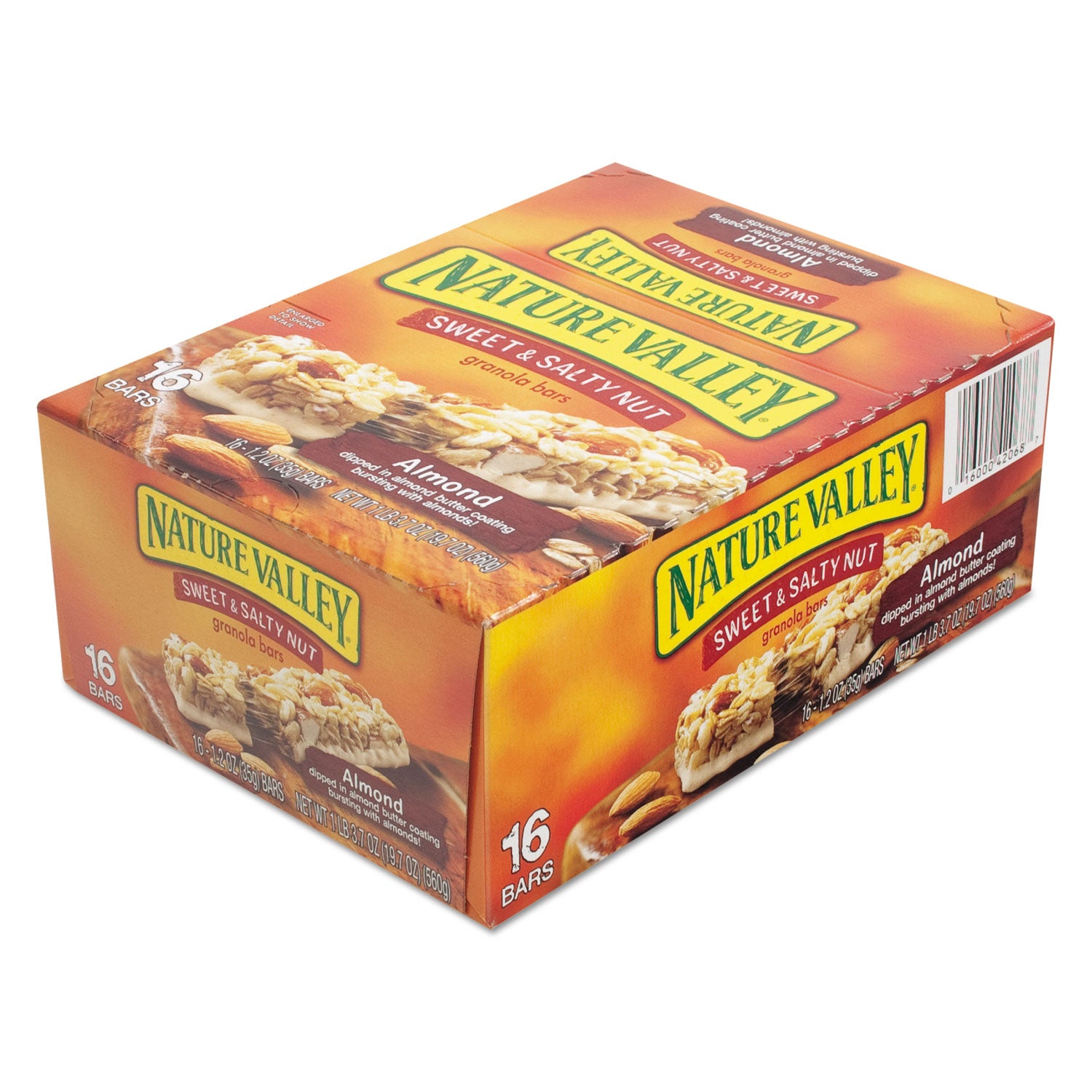 Nature Valley® Granola Bars, Sweet And Salty Nut Almond Cereal, 1.2 Oz Bar, 16/box