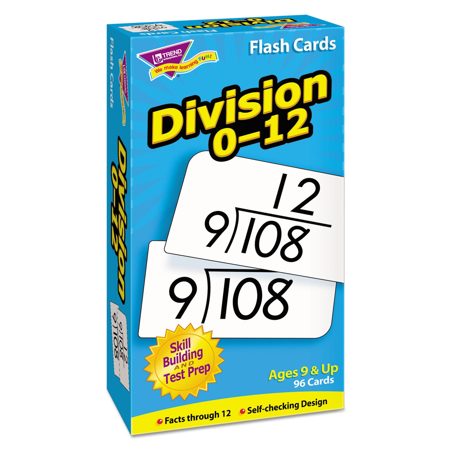 Skill Drill Flash Cards, Division, 3 x 6, Black and White, 91/Pack