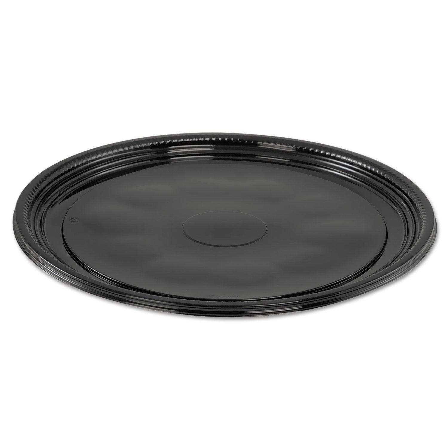 Caterline Casuals Thermoformed Platters, 12" Diameter, Black. Plastic, 25/Carton