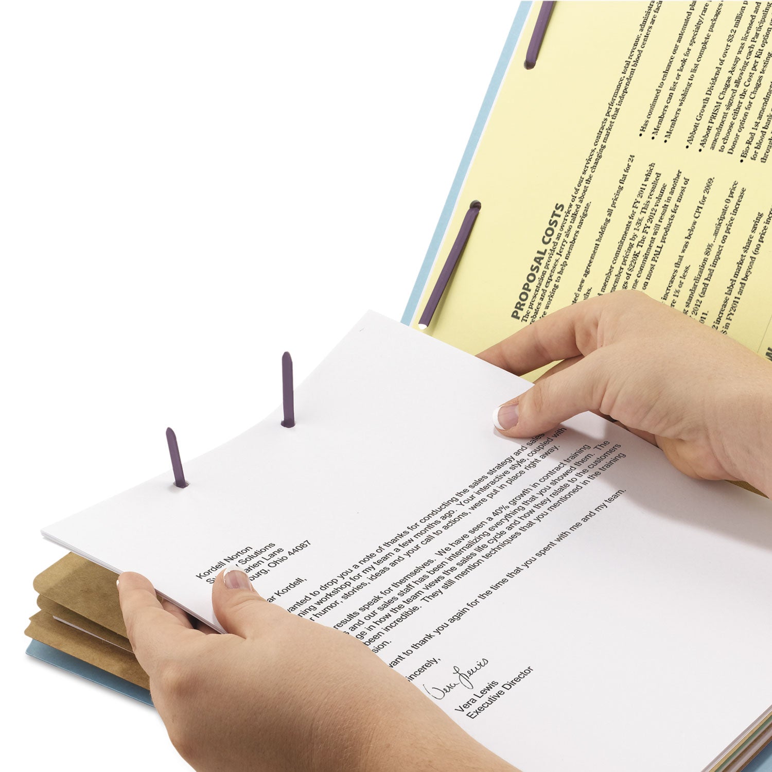 Smead Pressboard Top Tab Classification Folders, Eight SafeSHIELD Fasteners, 3" Expansion, 3 Dividers, Letter Size, Blue, 10/Box