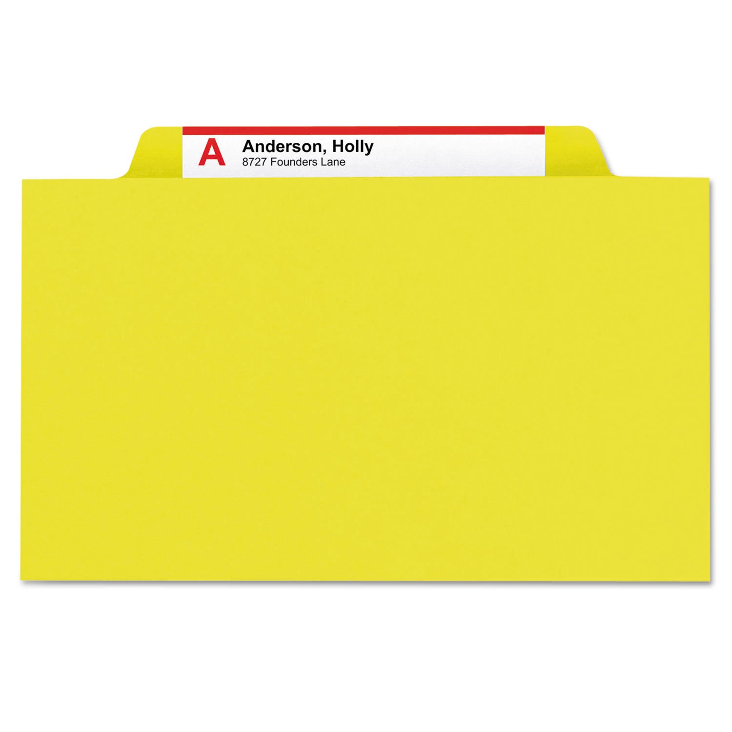 Smead Six-Section Pressboard Top Tab Classification Folders, Six SafeSHIELD Fasteners, 2 Dividers, Letter Size, Yellow, 10/Box