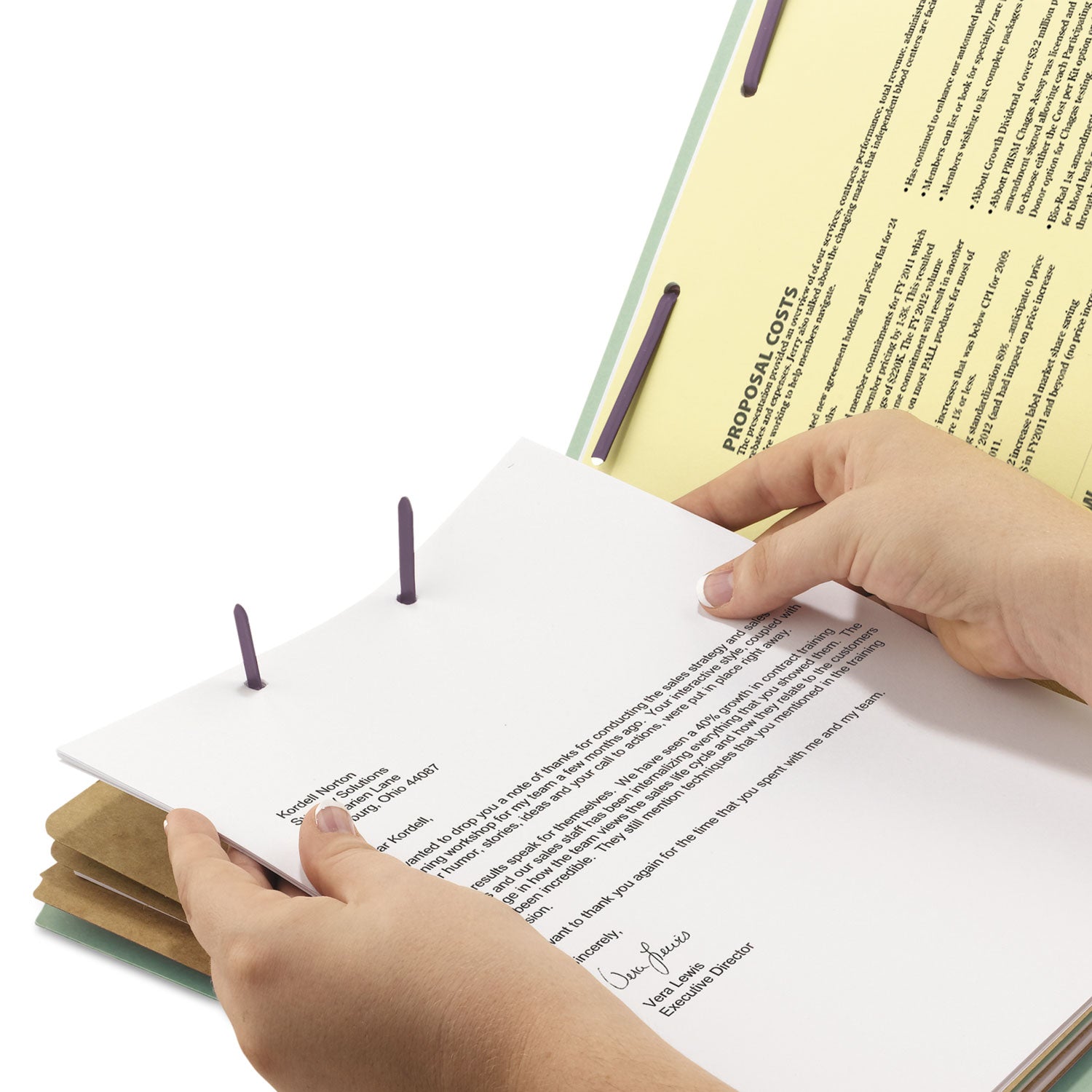 Smead Pressboard Classification Folders, Eight SafeSHIELD Fasteners, 2/5-Cut Tabs, 3 Dividers, Letter Size, Gray-Green, 10/Box