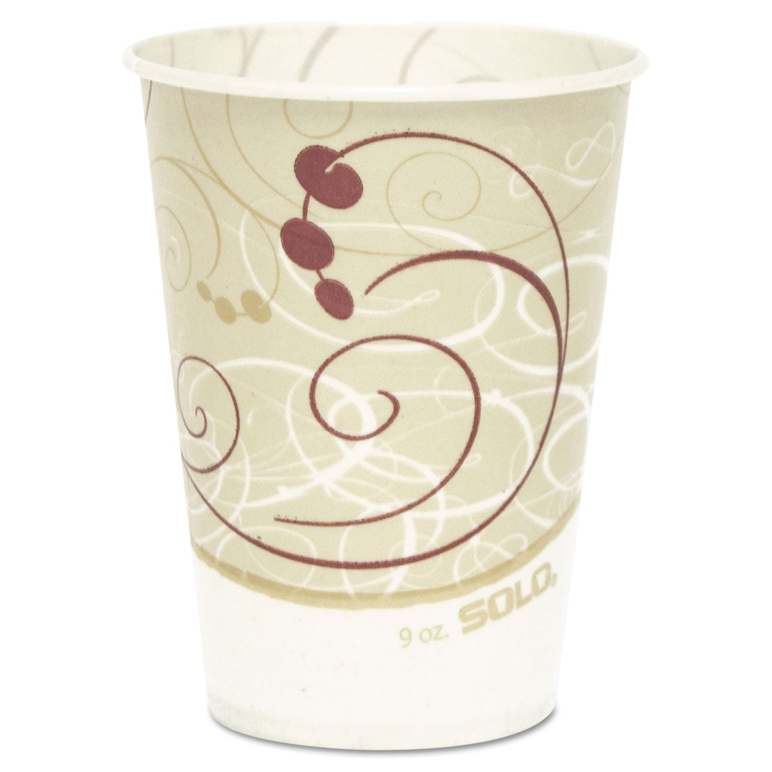 Symphony Design Wax-Coated Paper Cold Cups, ProPlanet Seal, 9 oz, Beige/White, 100/Sleeve, 20 Sleeves/Carton