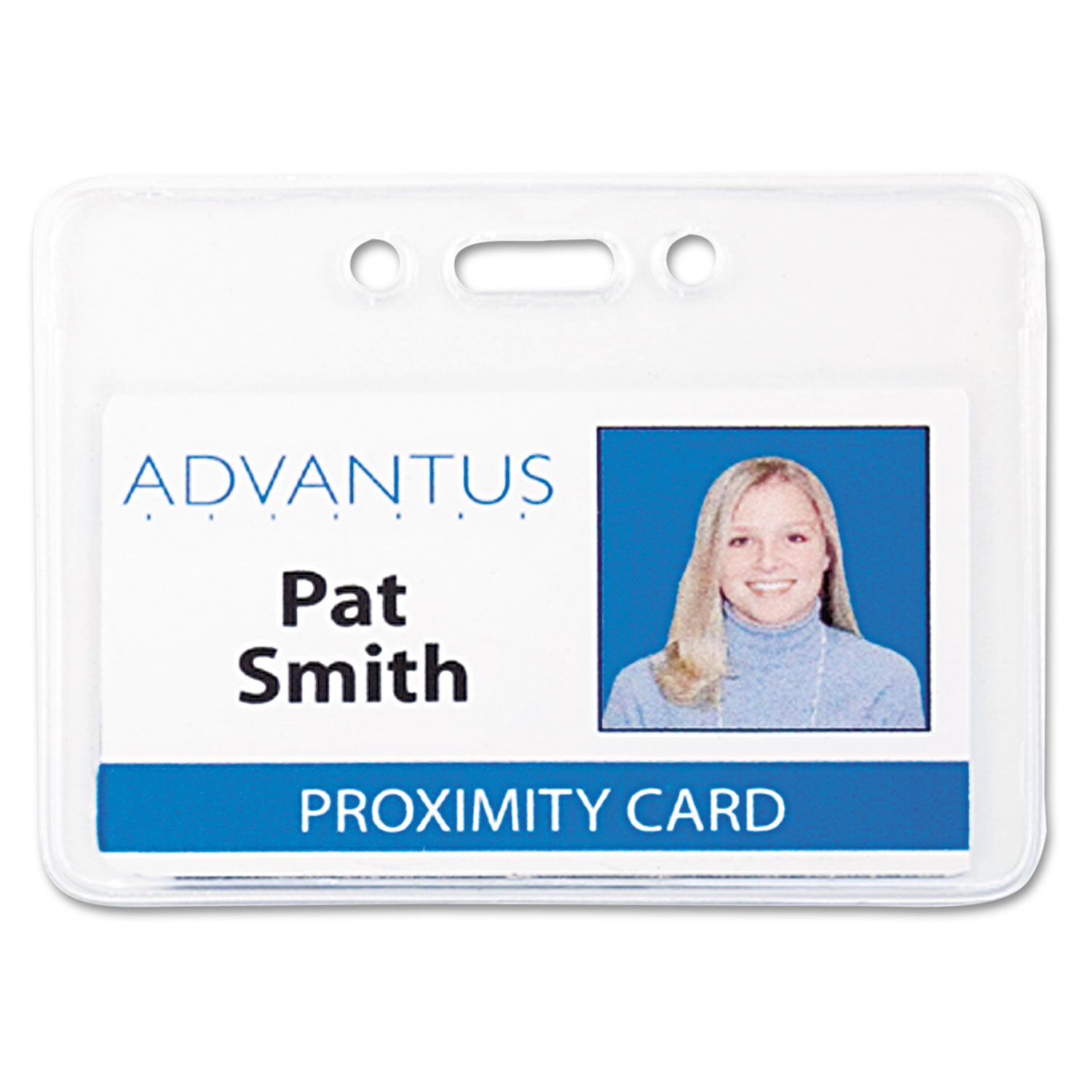 Advantus Proximity ID Badge Holders, Horizontal, Clear 3.75" x 3" Holder, 3.5" x 2.25" Insert, 50/Pack