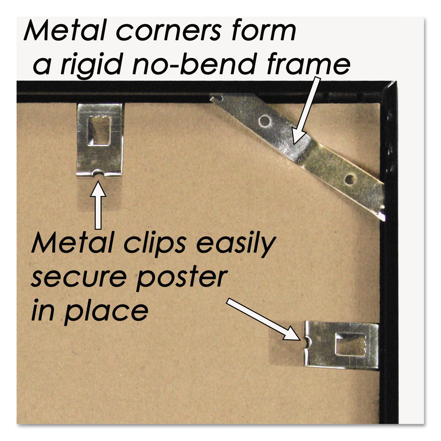NuDell™ Metal Poster Frame, Plastic Face, 18 X 24, Black