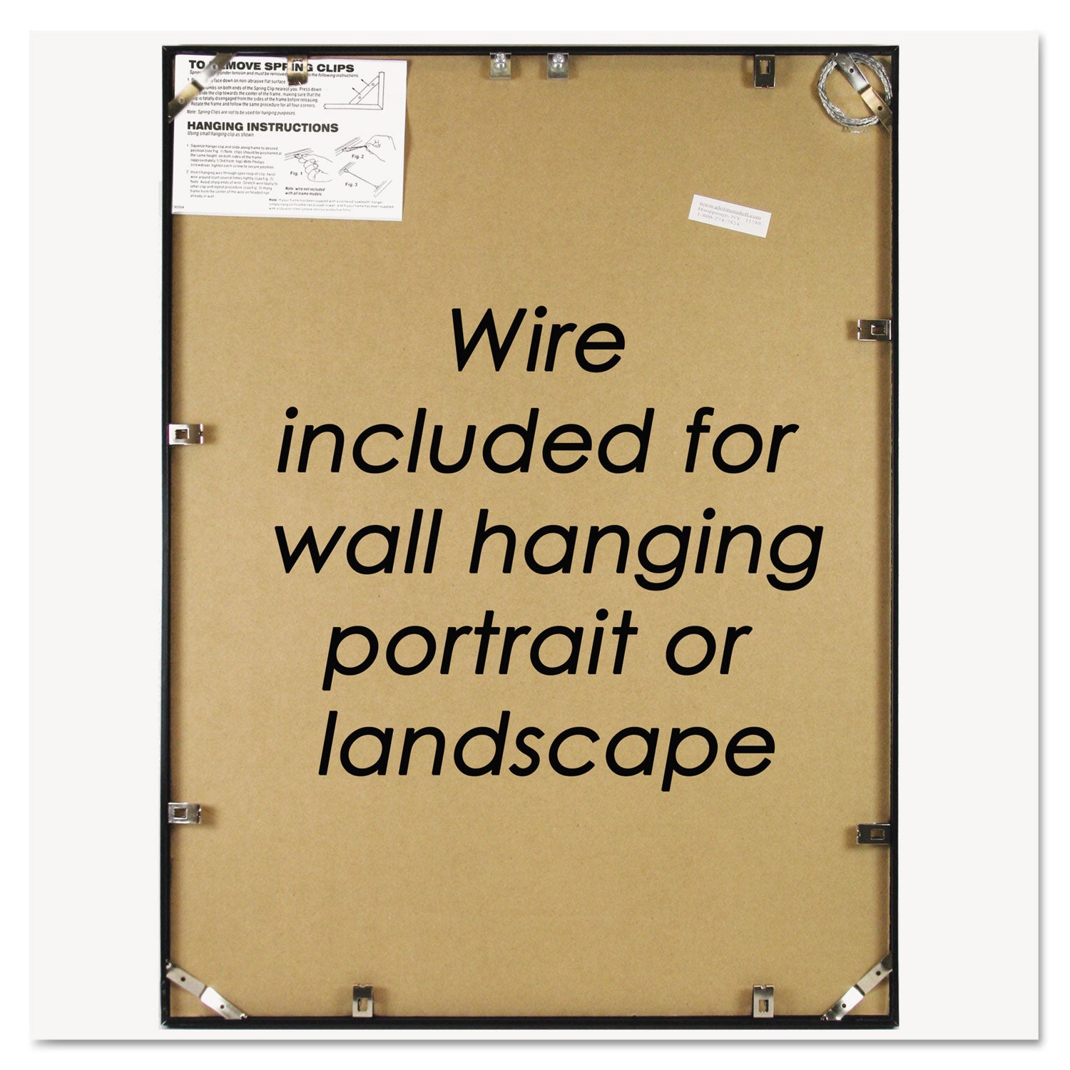 NuDell™ Metal Poster Frame, Plastic Face, 24 X 36, Black