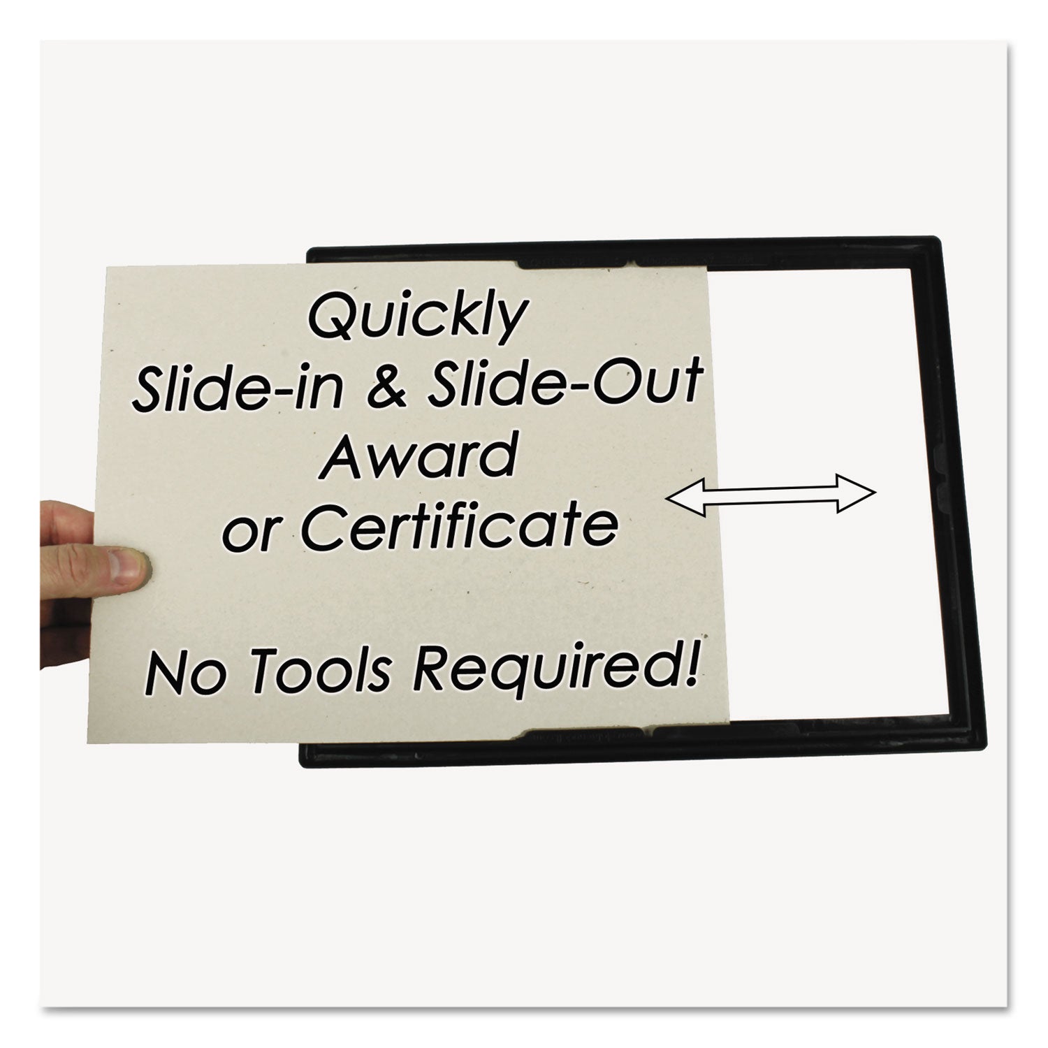 NuDell™ Economy Framed Achievement/appreciation Awards, 11 X 8.5, Horiztontal Orientation, White With Black Border