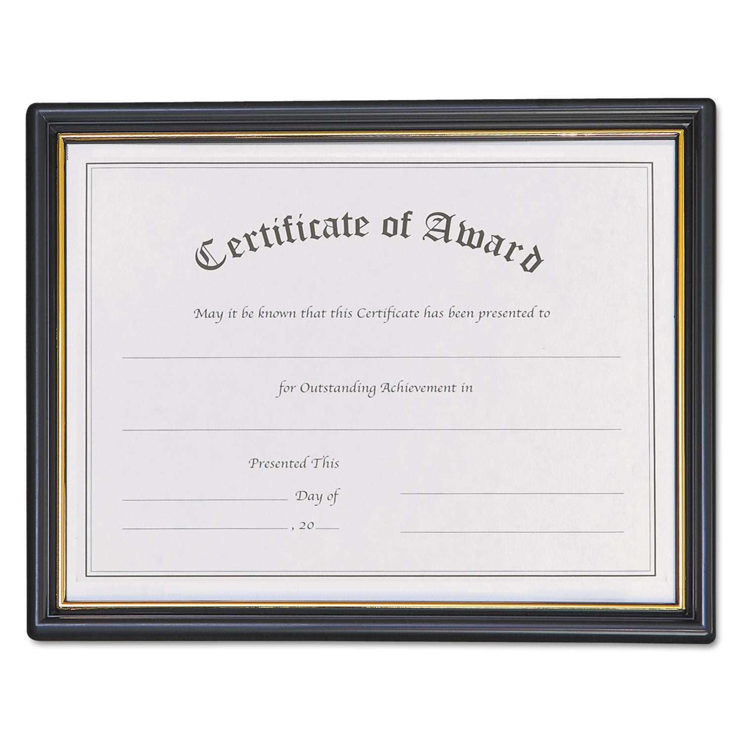 NuDell™ Economy Framed Achievement/appreciation Awards, 11 X 8.5, Horiztontal Orientation, White With Black Border