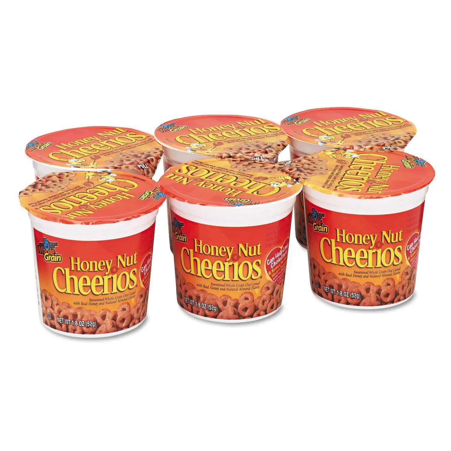 Honey Nut Cheerios Cereal, Single-Serve 1.8 oz Cup, 6/Pack General Mills Flipcost