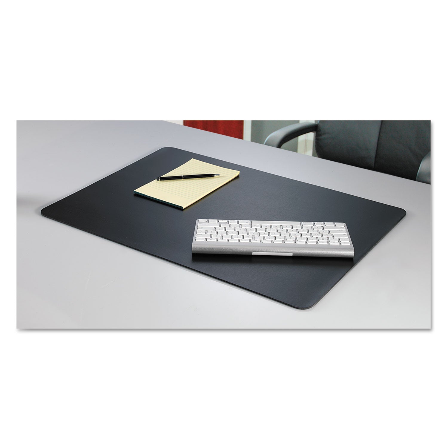 Artistic® Rhinolin II Desk Pad with Antimicrobial Protection, 36 x 20, Black