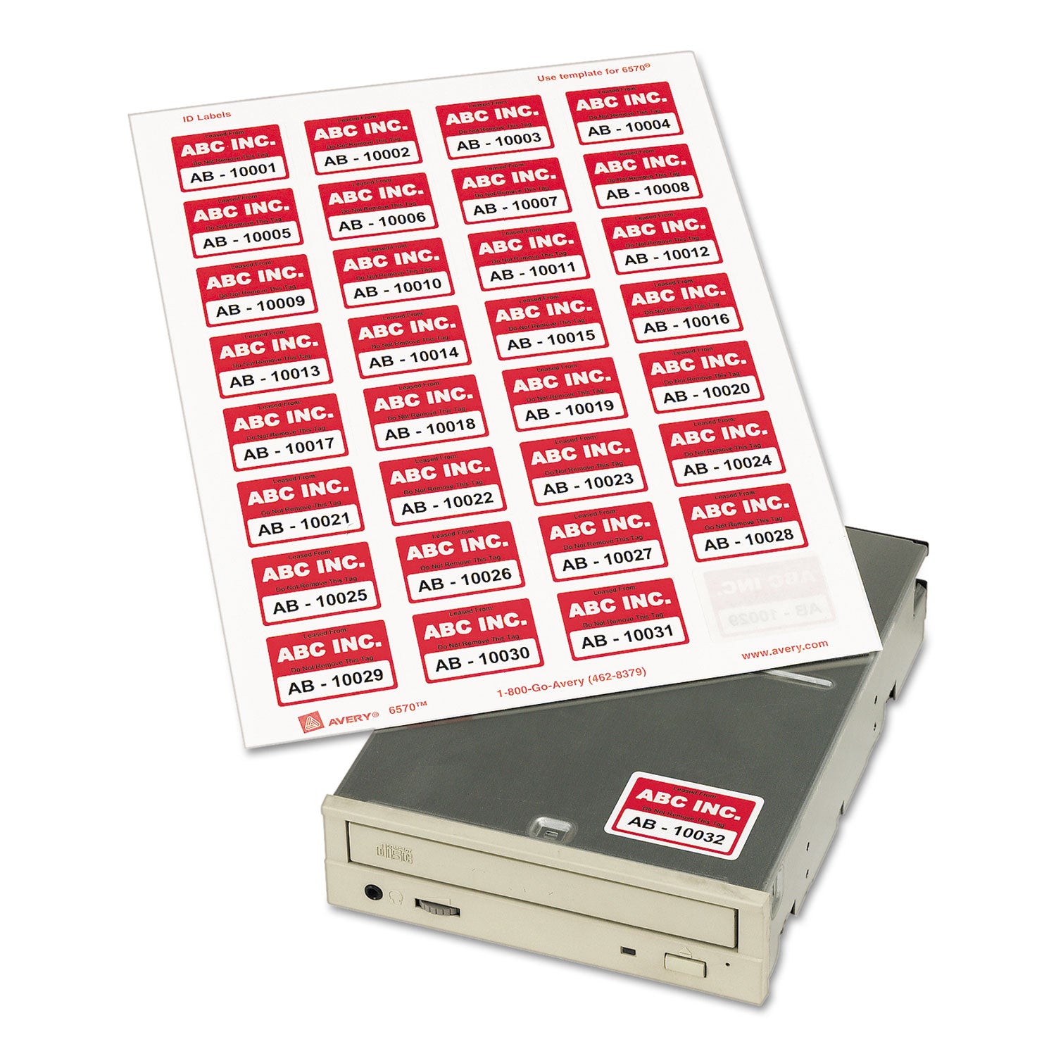 Avery® Permanent Id Labels W/ Sure Feed Technology, Inkjet/laser Printers, 1.25 X 1.75, White, 32/sheet, 15 Sheets/pack