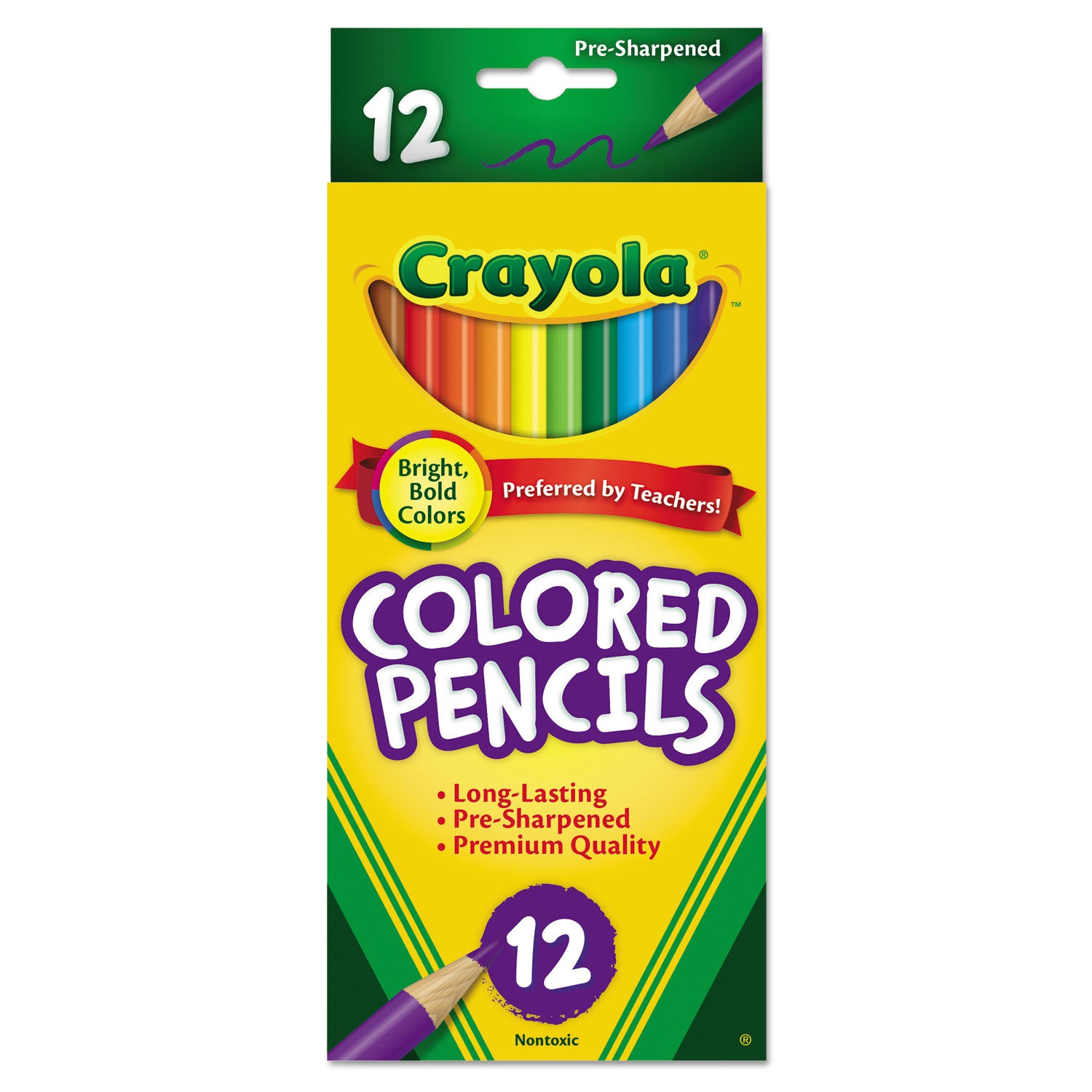 Long-Length Colored Pencil Set, 3.3 mm, 2B, Assorted Lead and Barrel Colors, Dozen