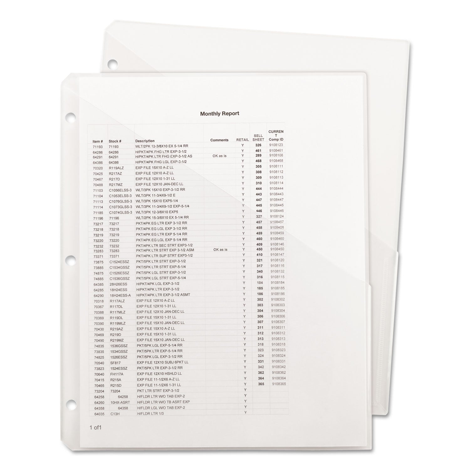 Smead Organized Up Poly Slash Jackets, 2-Sections, Letter Size, Clear, 5/pack