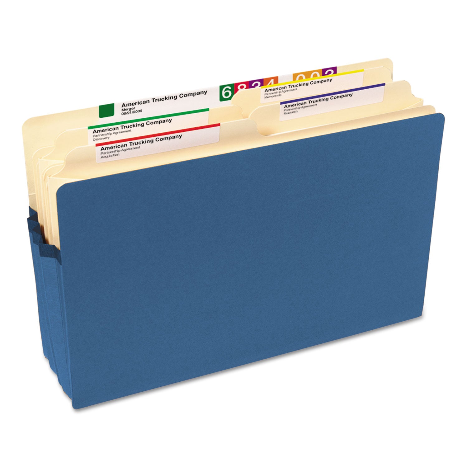 Smead Colored File Pockets, 3.5" Expansion, Legal Size, Blue