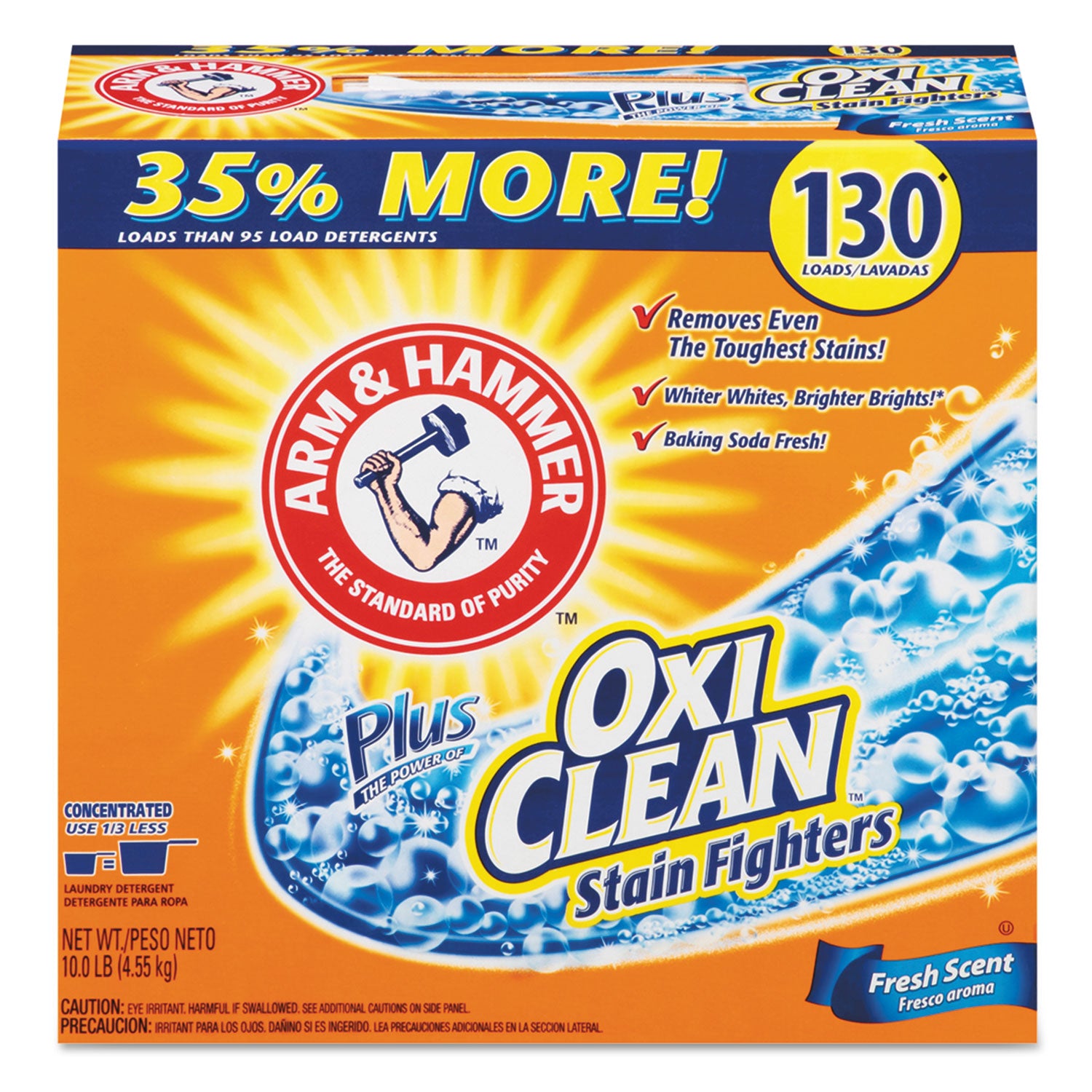 Power of OxiClean Powder Detergent, Fresh, 9.92 lb Box, 3/Carton