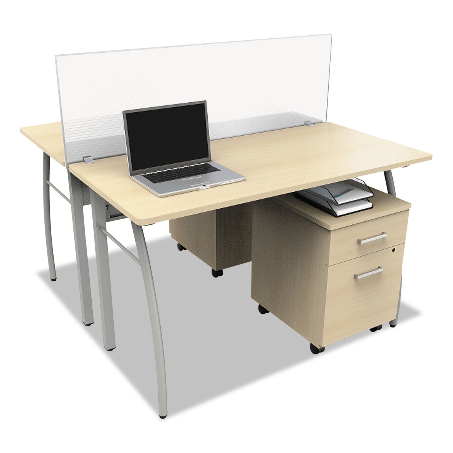 Linea Italia® Trento Line Dividing Panel, Polycarbonate, 47.13w X 1.75d X 15.5h, Translucent