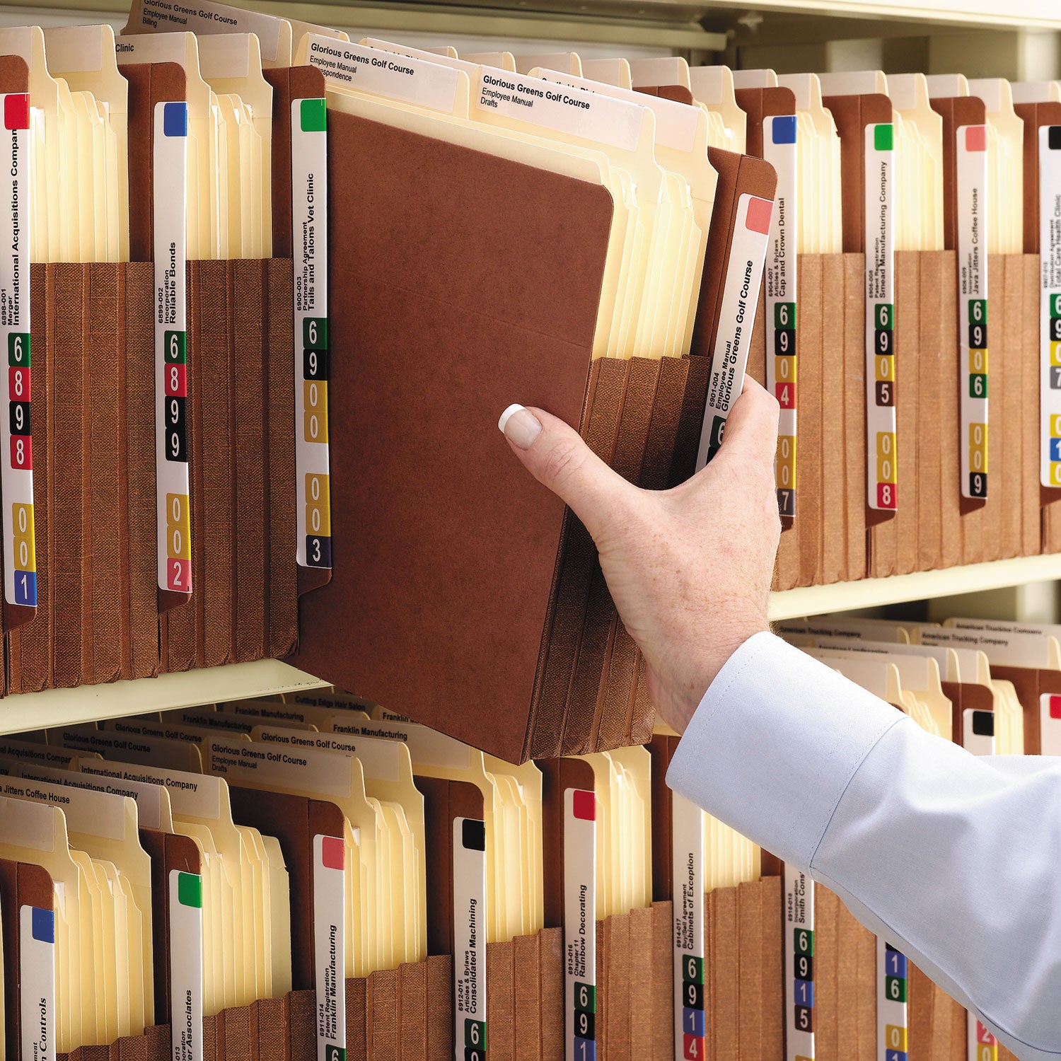 Smead Redrope Drop-Front End Tab File Pockets, Fully Lined 6.5" High Gussets, 5.25" Expansion, Legal Size, Redrope/Brown, 10/Box