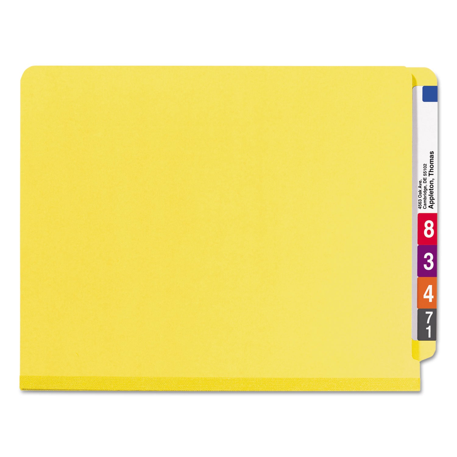 Smead End Tab Pressboard Classification Folders, Six SafeSHIELD Fasteners, 2" Expansion, 2 Dividers, Letter Size, Yellow, 10/Box