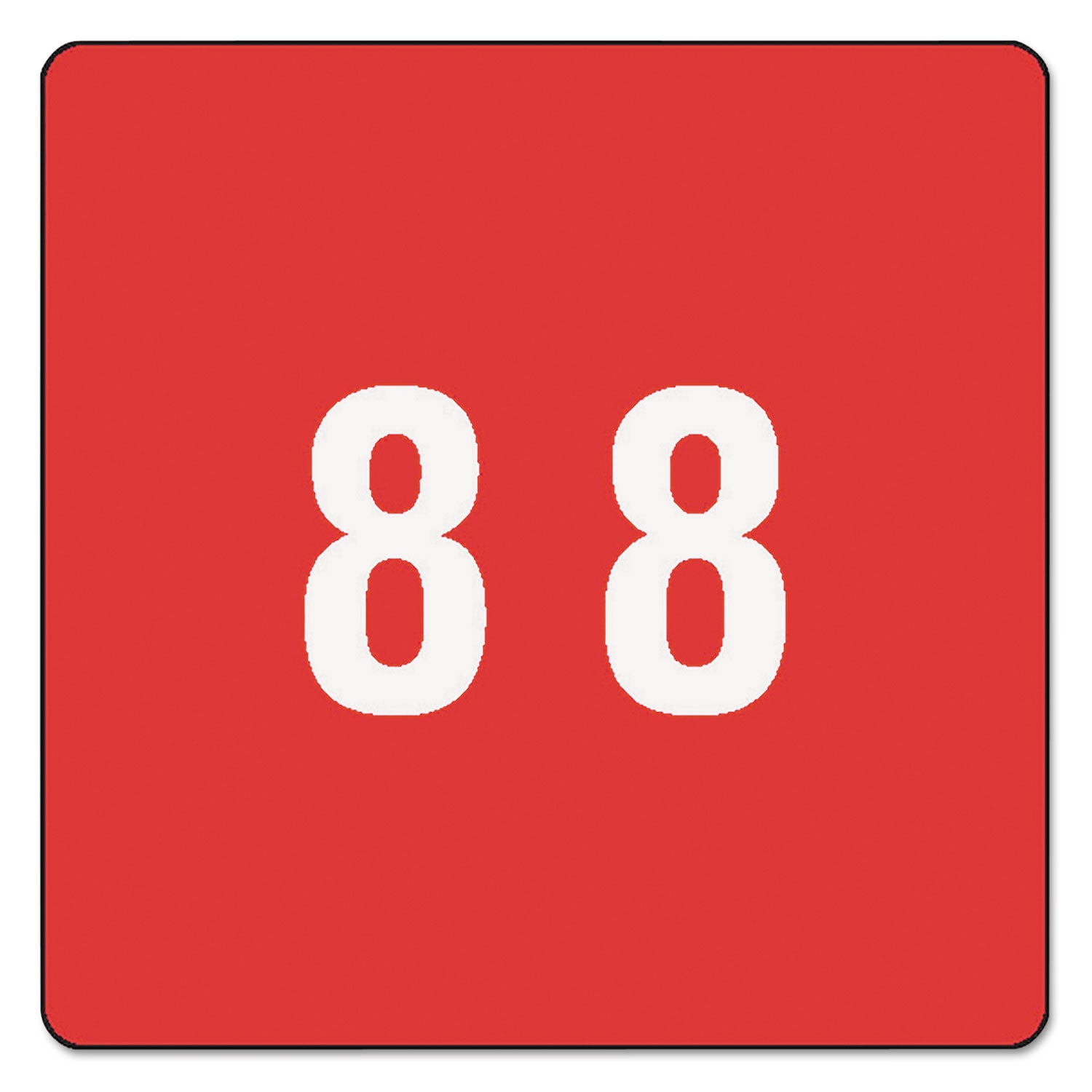 Numerical End Tab File Folder Labels, 8, 1.5 x 1.5, Red, 250/Roll