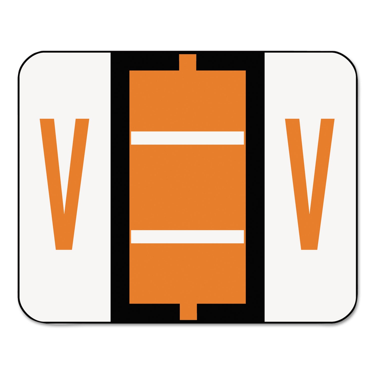 A-Z Color-Coded End Tab Filing Labels, V, 1 x 1.25, White, 500/Roll