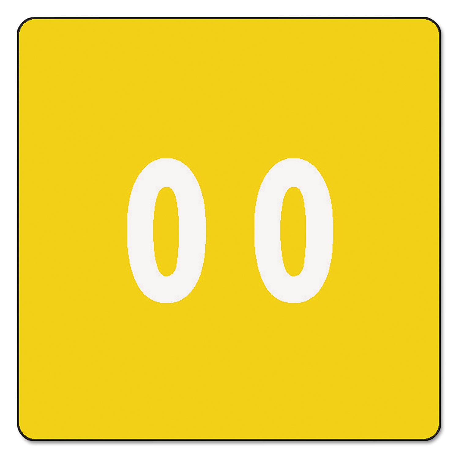 Numerical End Tab File Folder Labels, 0, 1.5 x 1.5, Yellow, 250/Roll