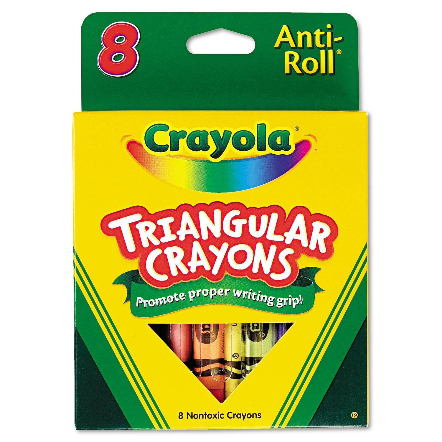 Triangular Crayons, 8 Colors/Box