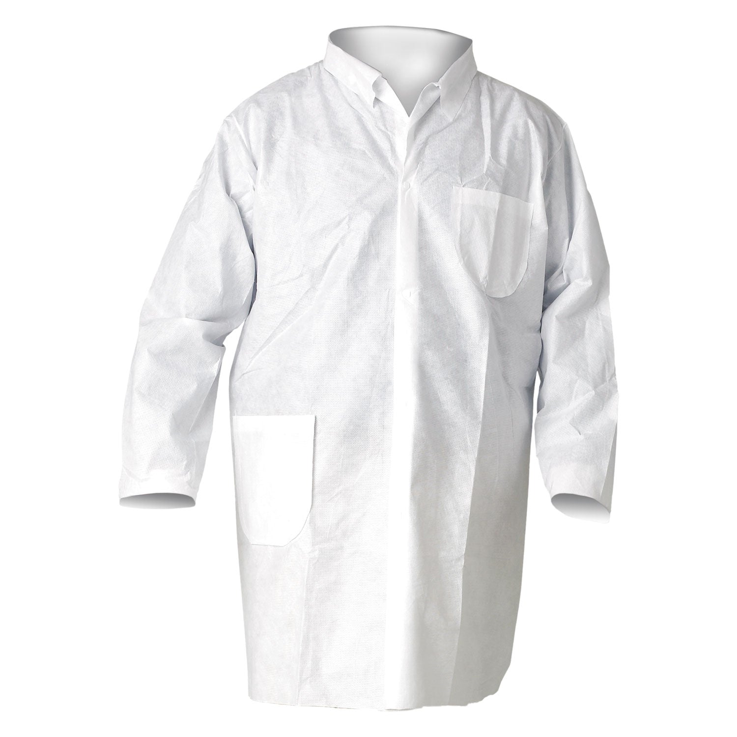 KleenGuard™ A20 Breathable Particle Protection Lab Coats, Snap Closure/Open Wrists/Pockets, X-Large, White, 25/Carton