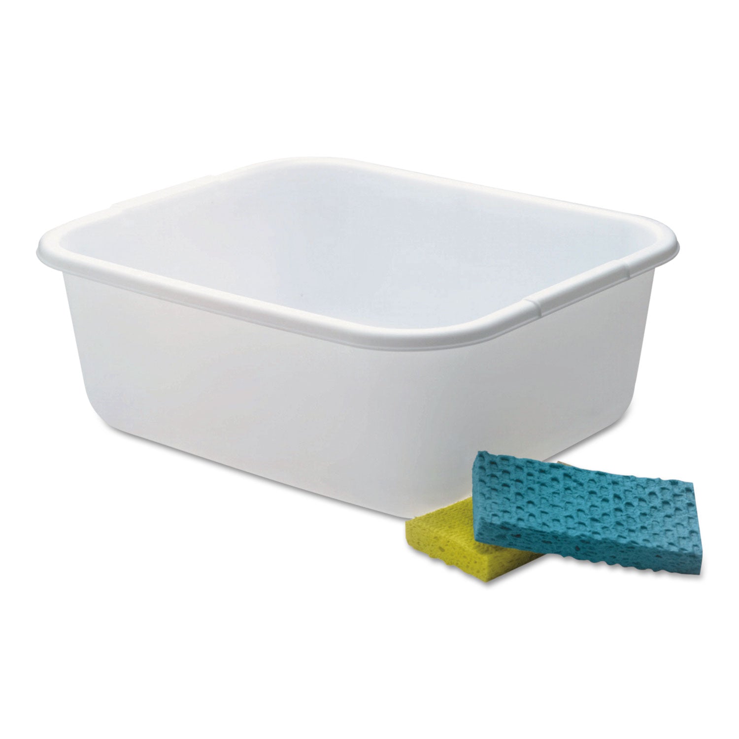 Microban Dishpan, 4.5 gal, 14.5" x 12.5" x 5.7", White, 6/Carton