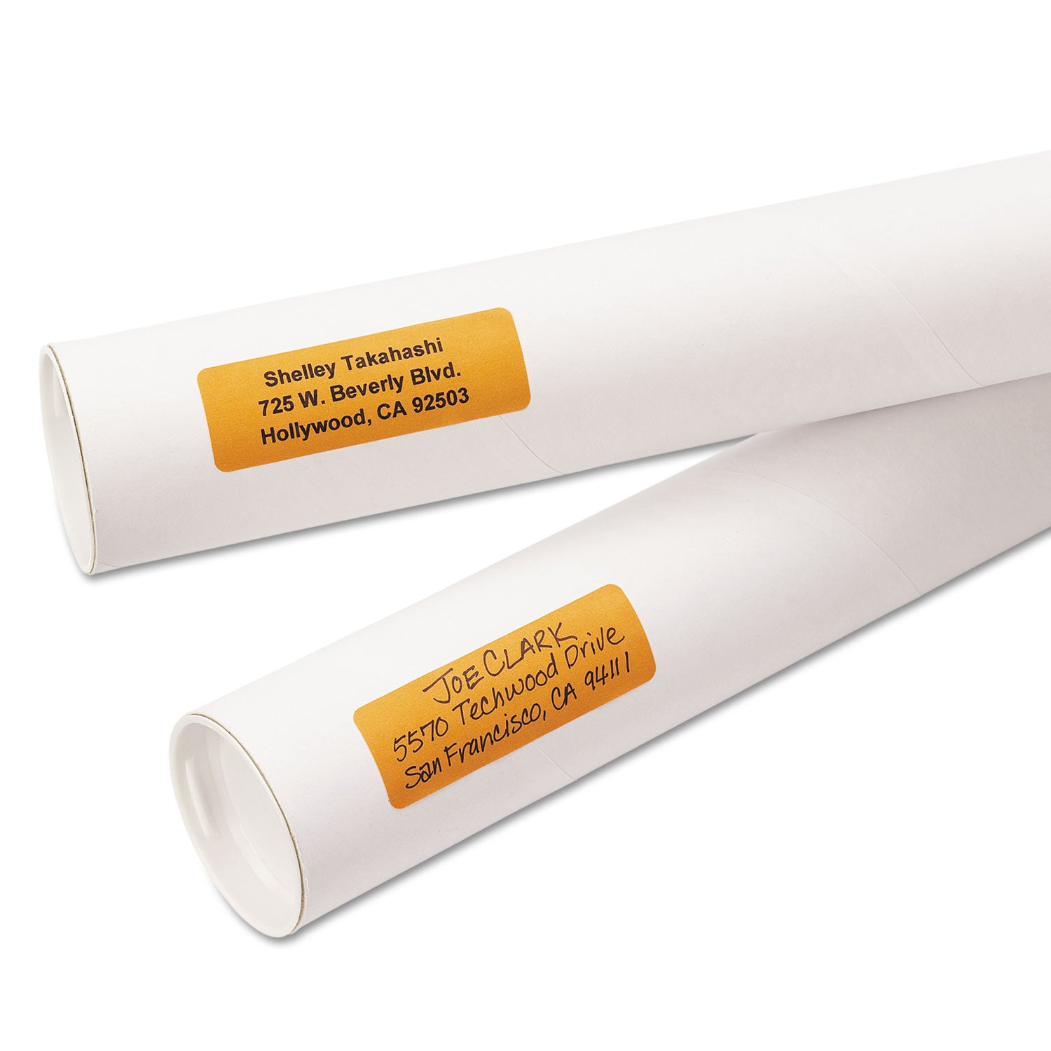 Avery® Printable Self-Adhesive Removable Color-Coding Labels, 1 X 3, Neon Orange, 5/sheet, 40 Sheets/pack, (5477)