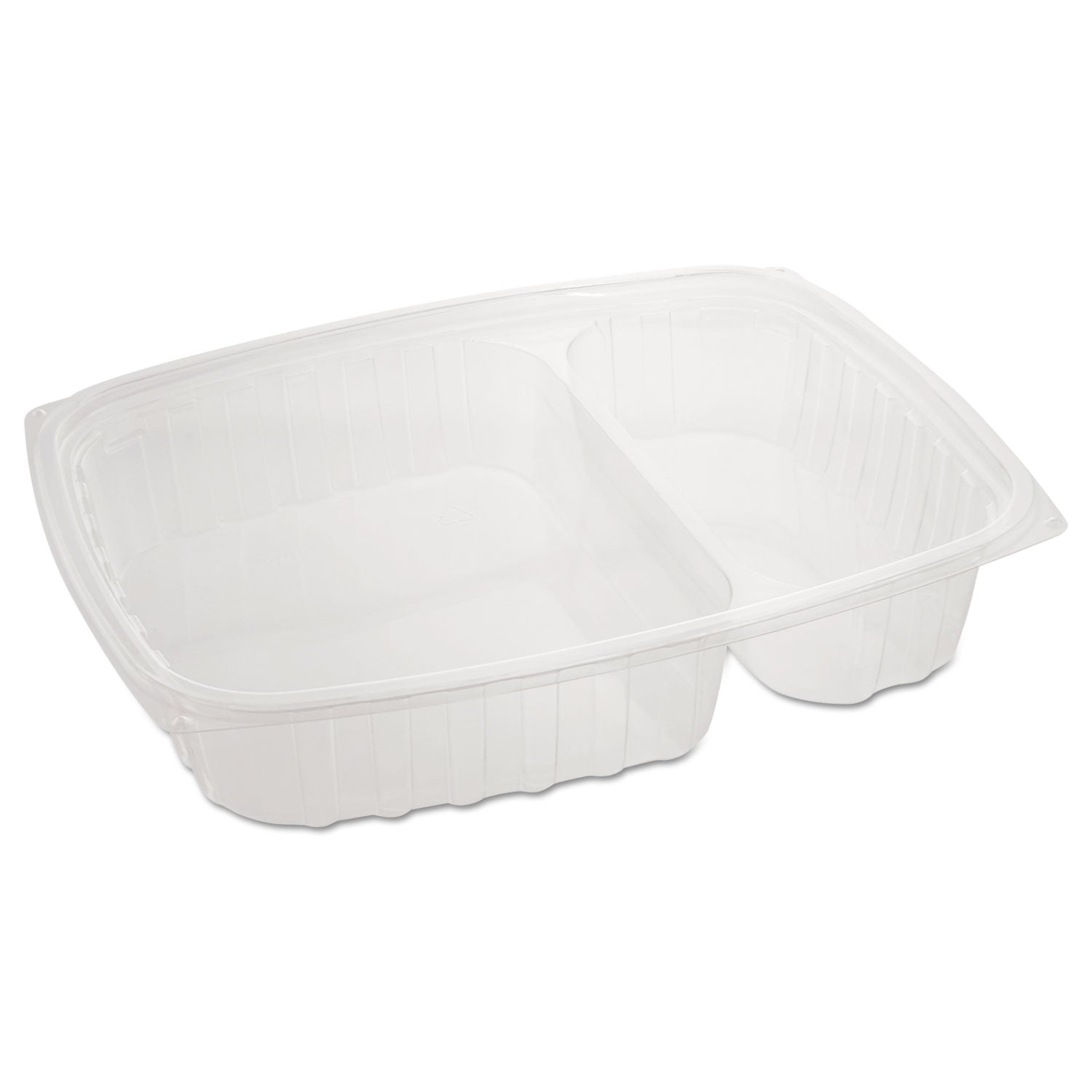 Dart® ClearPac Containers, 2 Compartments, 32.8 oz, 7.4 x 9 x 1.7, Clear, Plastic, 63/Pack, 4 Packs/Carton