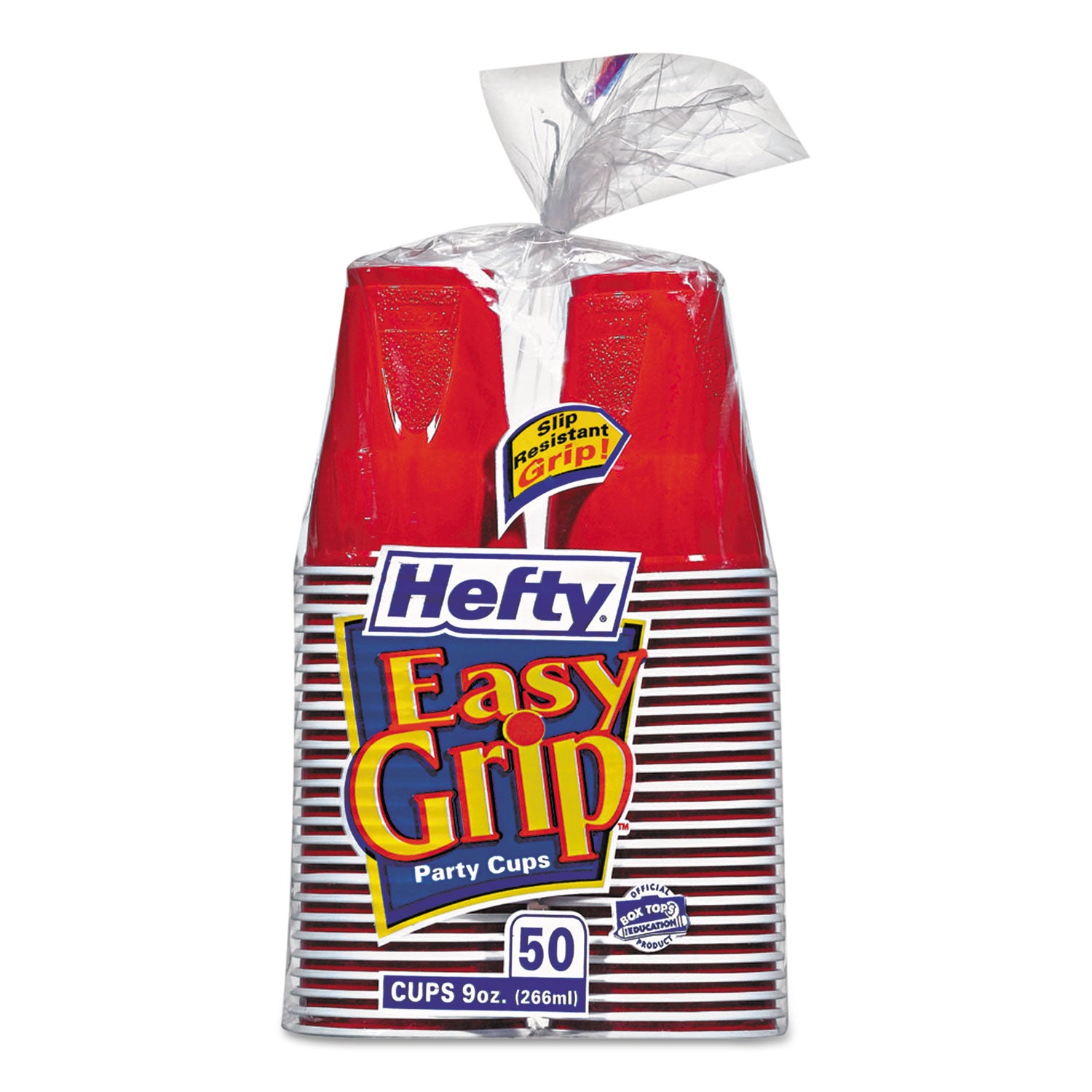 Hefty® Easy Grip Disposable Plastic Party Cups, 9 Oz, Red, 50/pack, 12 Packs/carton