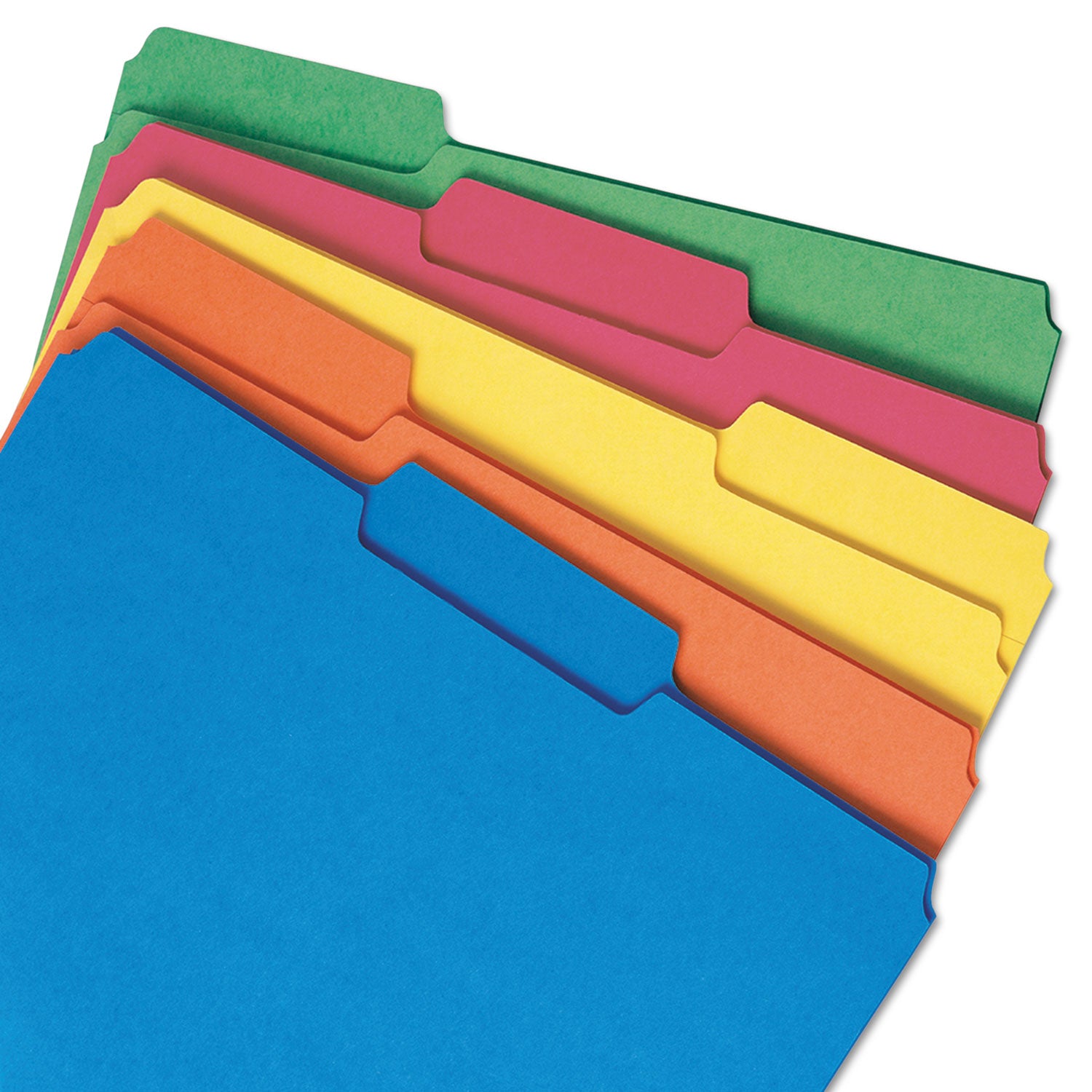 Smead Interior File Folders, 1/3-Cut Tabs: Assorted, Letter Size, 0.75" Expansion, Assorted Colors, 100/Box