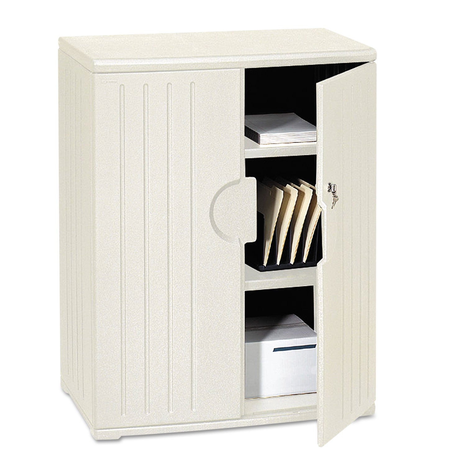 Rough n Ready Storage Cabinet, Two-Shelf, 36w x 22d x 46h, Platinum