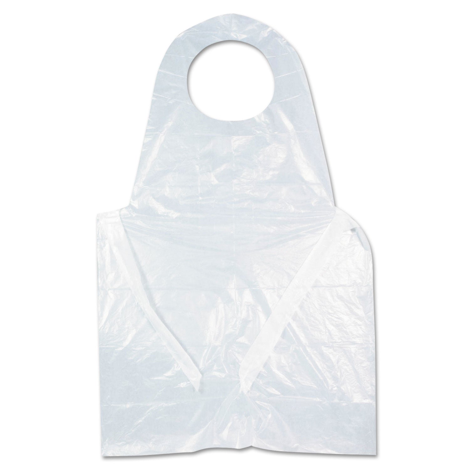 AmerCareRoyal® Heavyweight Poly Aprons, 28 x 46, 1 mil, One Size Fits All, White, 500/Carton