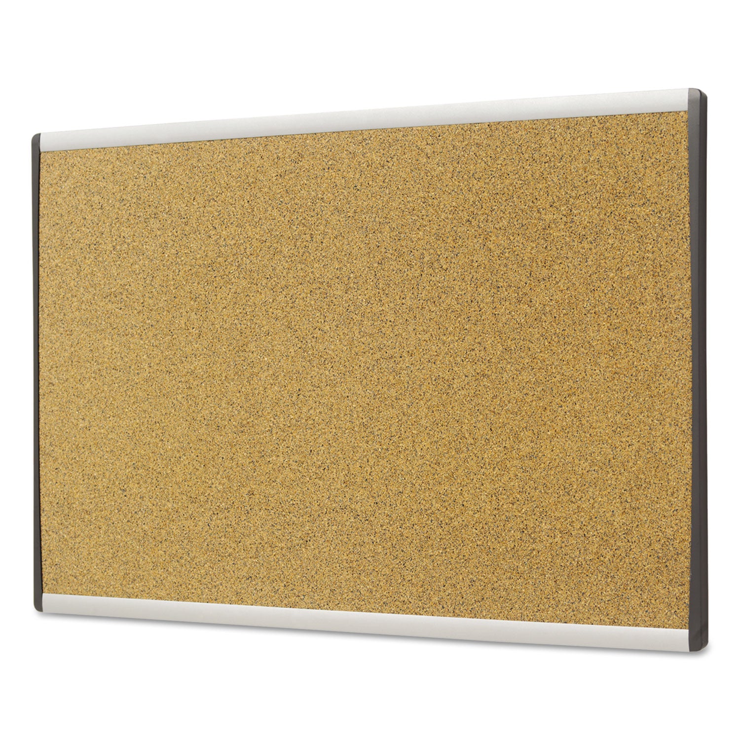 Quartet® ARC Frame Cubicle Board, Cork Bulletin, 30" x 18", Tan Surface, Satin Aluminum Frame