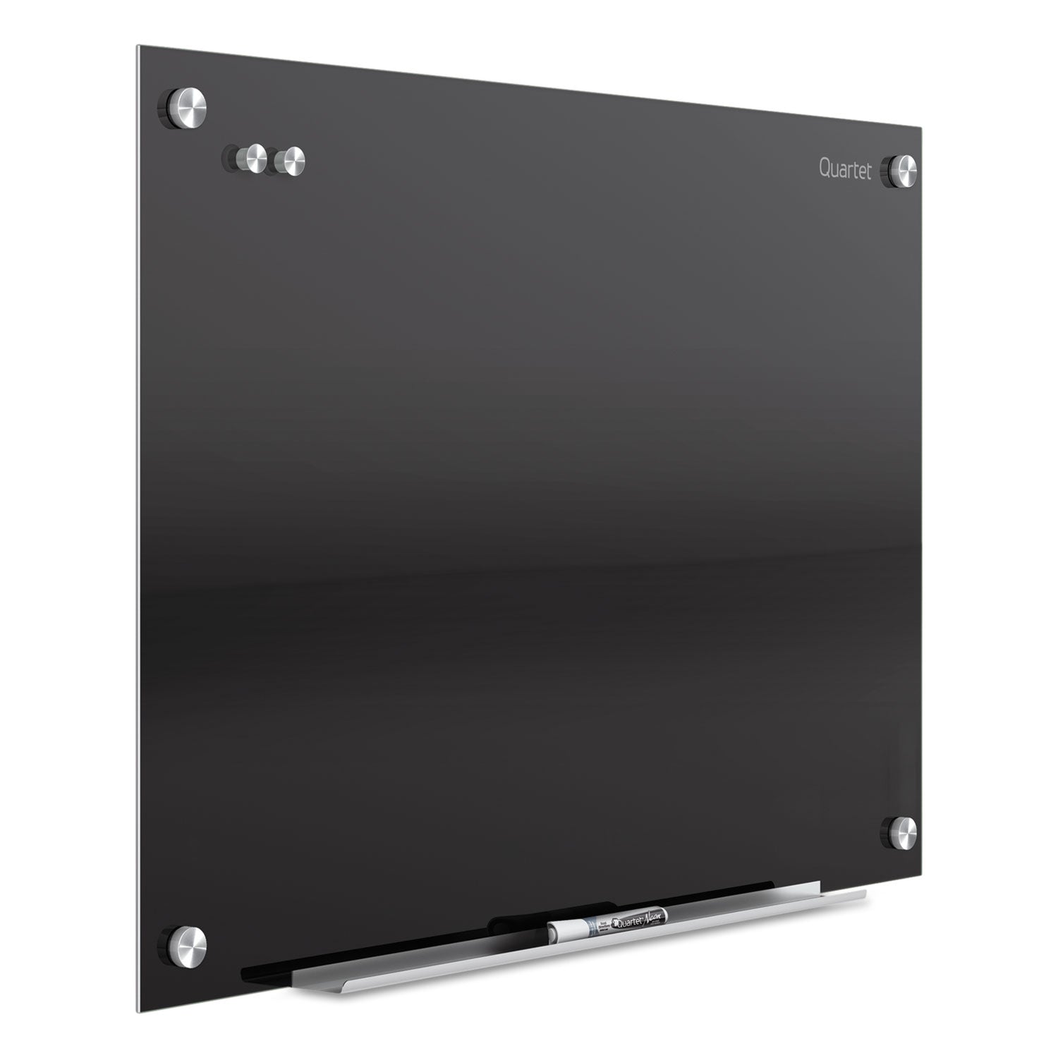 Quartet® Infinity Magnetic Glass Marker Board, 36" x 24", Black Surface