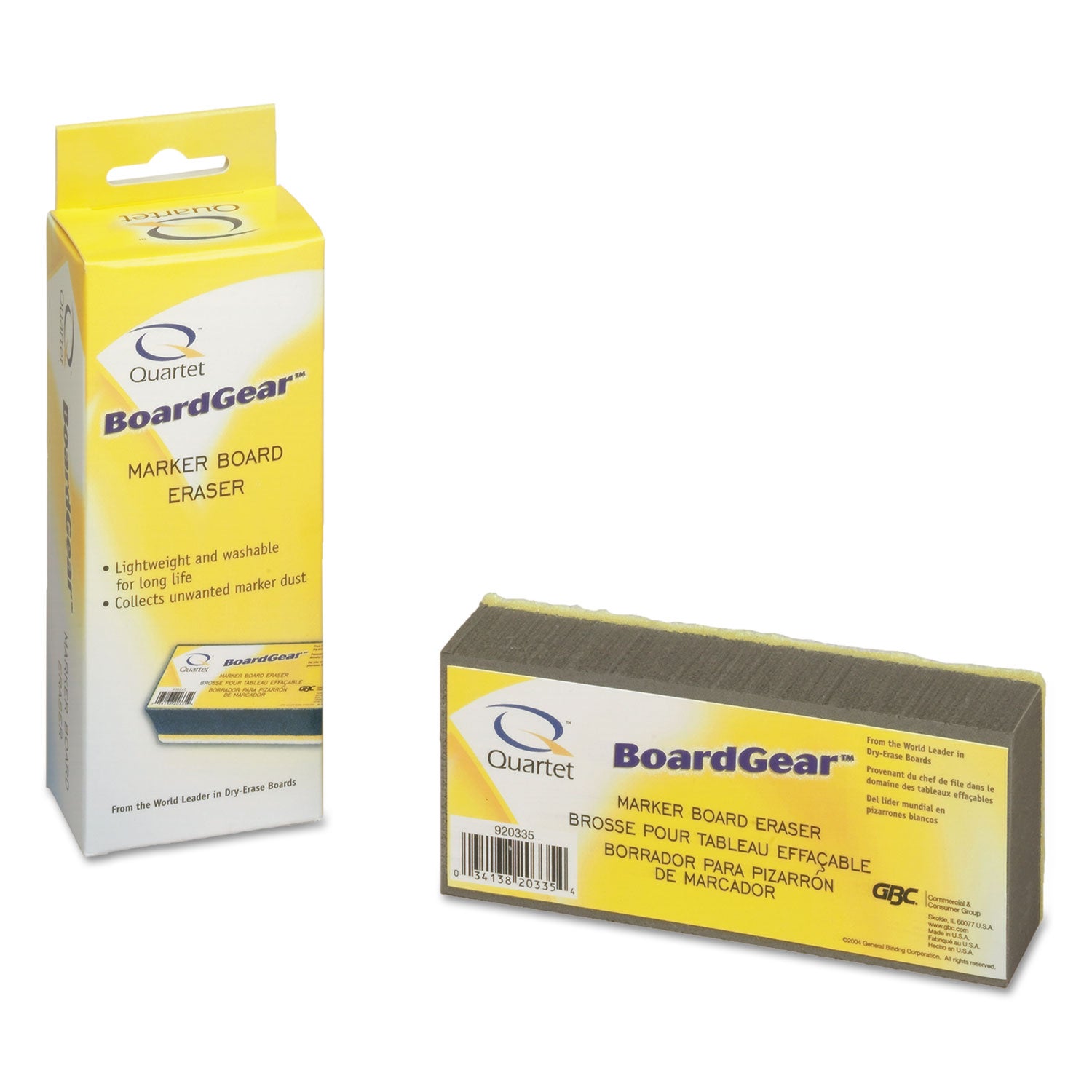 Quartet® Boardgear Marker Board Eraser, 5" X 2.75" X 1.38"
