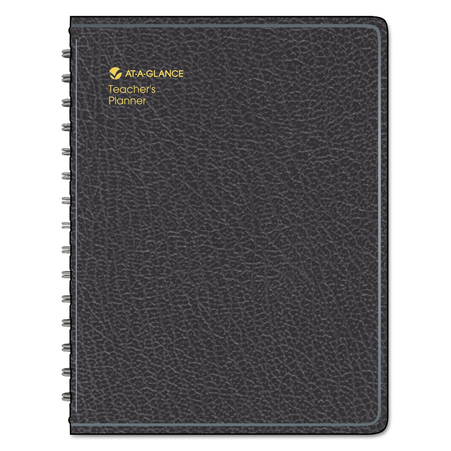 AT-A-GLANCE® Undated Teacher's Planner, Weekly, Two-Page Spread (nine Classes), 10.88 X 8.25, Black Cover