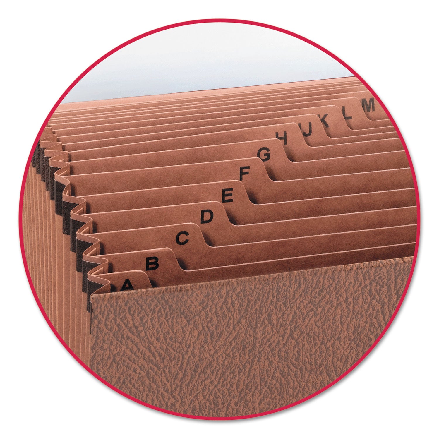 Smead TUFF Expanding Wallet, 21 Sections, Elastic Cord Closure, 1/21-Cut Tabs, Legal Size, Redrope