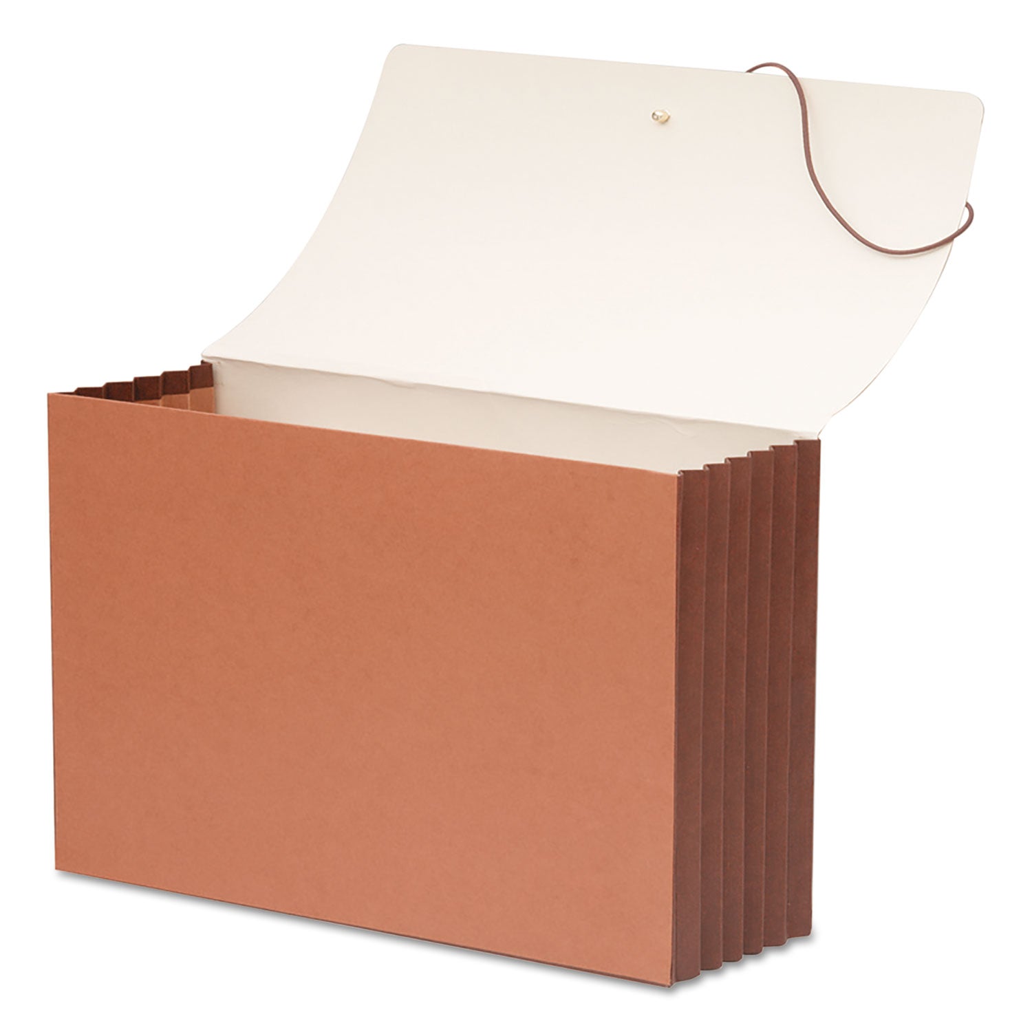 Smead TUFF Expanding Wallets, 5.25" Expansion, 1 Section, Elastic Cord Closure, Legal Size, Redrope