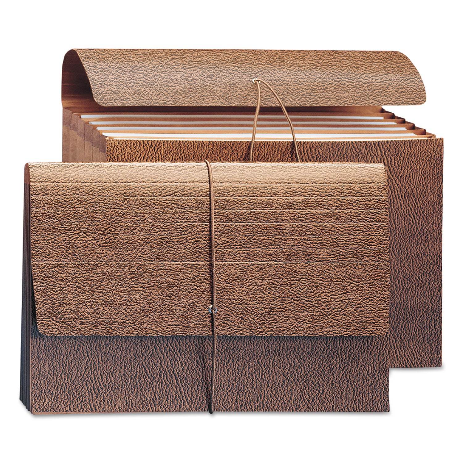 Classic Expanding Partition Wallet with Tear Resistant Gusset/Elastic Cord, 5.25" Exp, 6 Section, Legal Size, Redrope, 10/Box