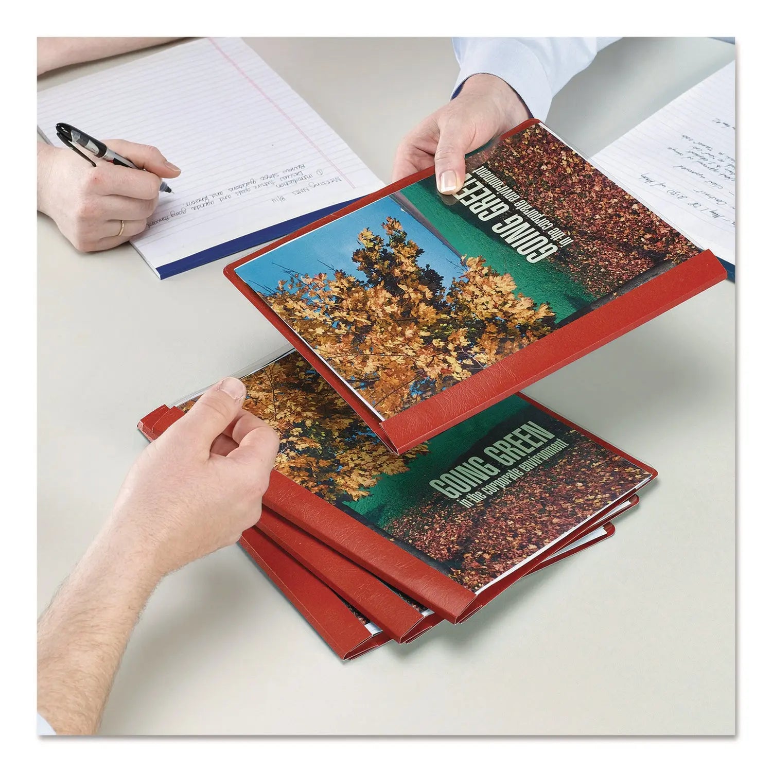 Poly Report Cover, Tang Clip, Letter, 1/2" Capacity, Clear/Red, 25/Box Smead Flipcost