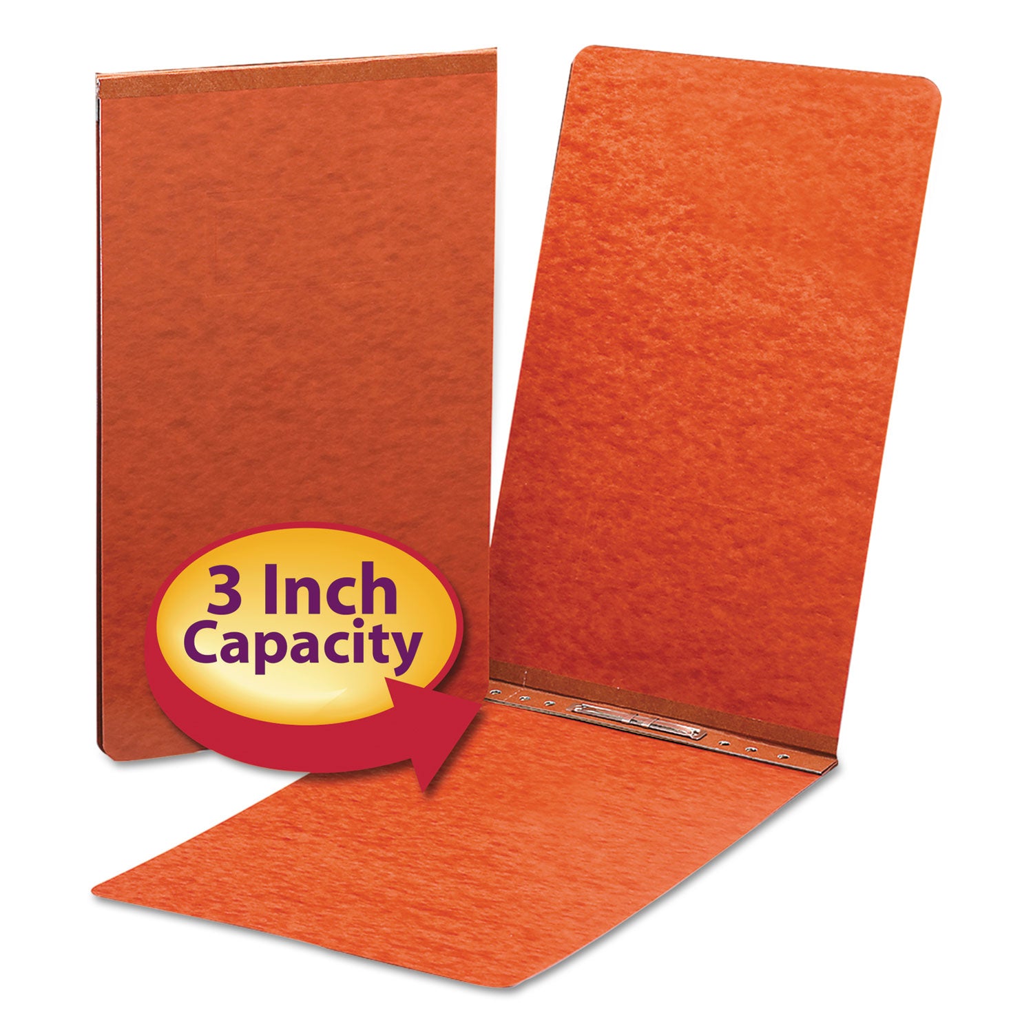 Smead Prong Fastener Premium Pressboard Report Cover, Two-Piece Prong Fastener, 3" Capacity, 11 X 17, Red/red