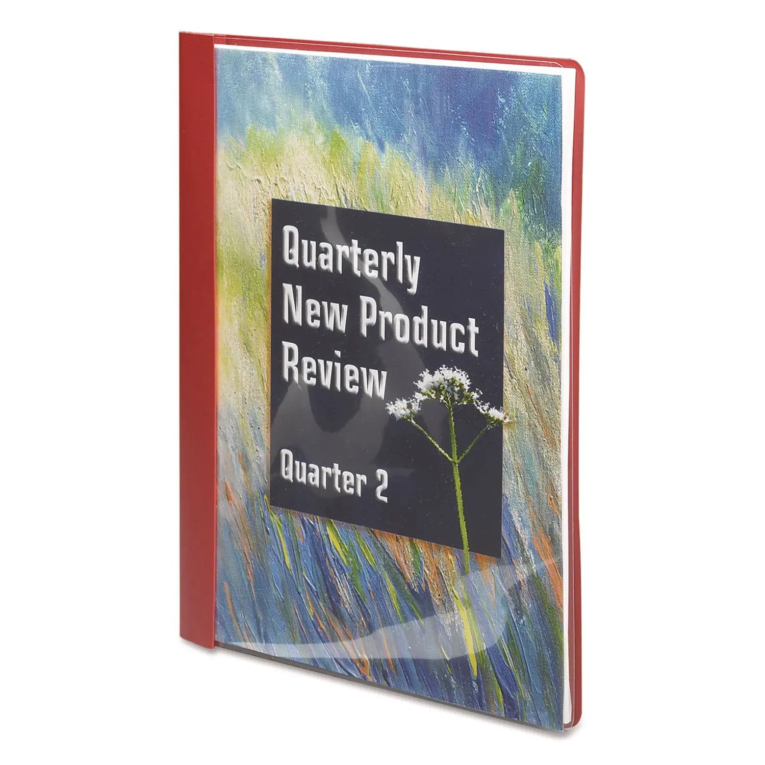 Poly Report Cover, Tang Clip, Letter, 1/2" Capacity, Clear/Red, 25/Box Smead Flipcost